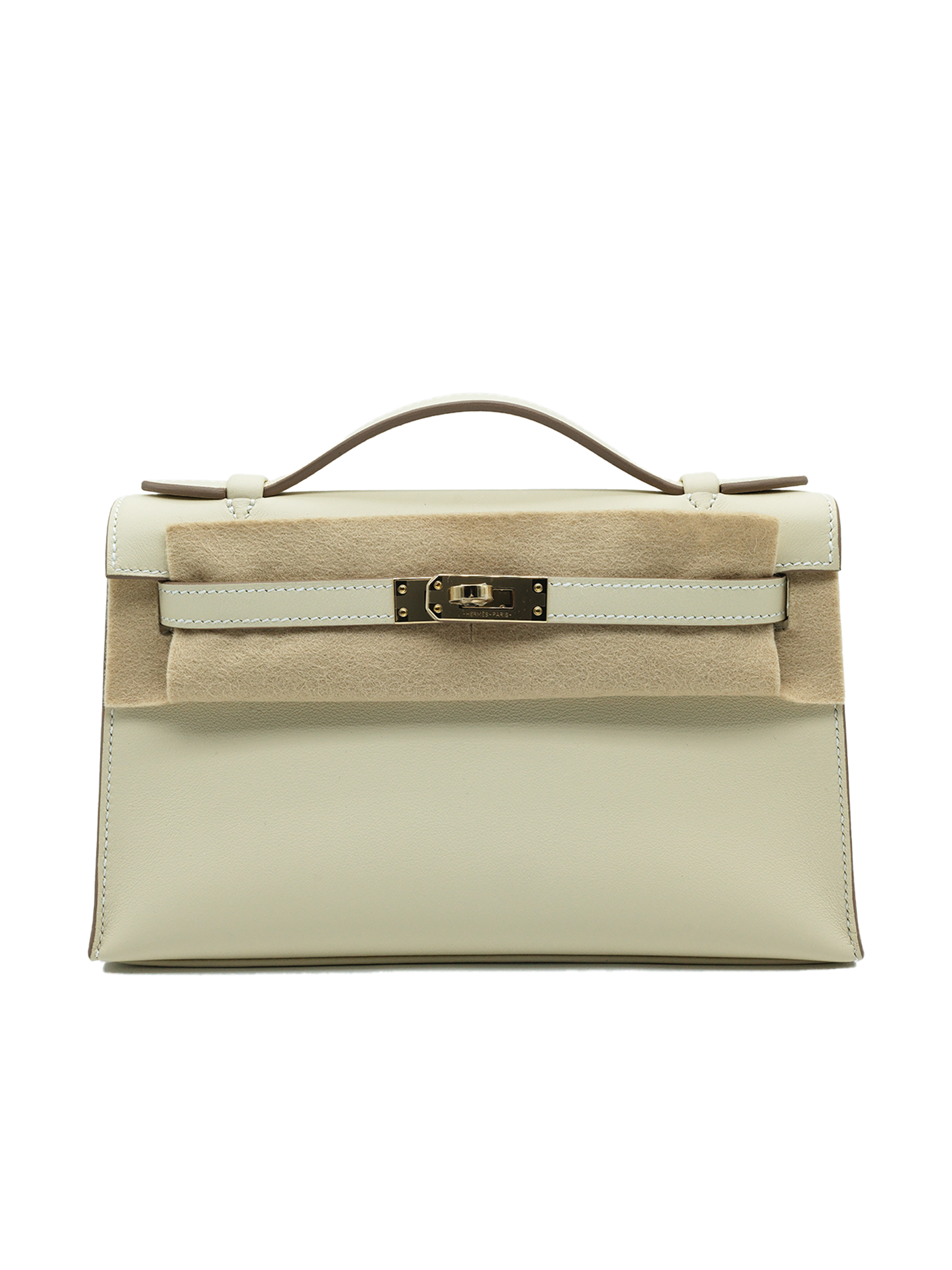 NEW HERMÈS KELLY POCHETTE SWIFT CRAIE PBHW