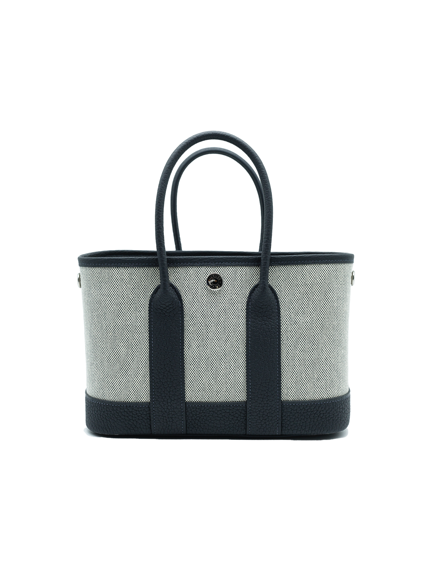 NEW HERMÈS MINI GARDEN PARTY TOILE/ NEGONDA GRIS ARDOISE PHW