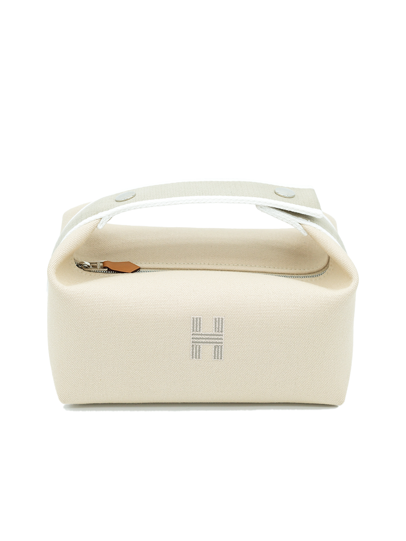 PRE-LOVED HERMÈS BRIDE-A-BRAC CASE SMALL MODEL TOILE NATURAL PHW