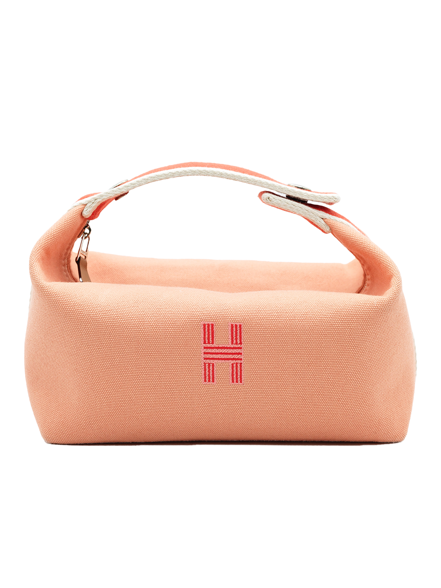 PRE-LOVED HERMÈS BRIDE-A-BRAC CASE SMALL MODEL TOILE PINK PHW