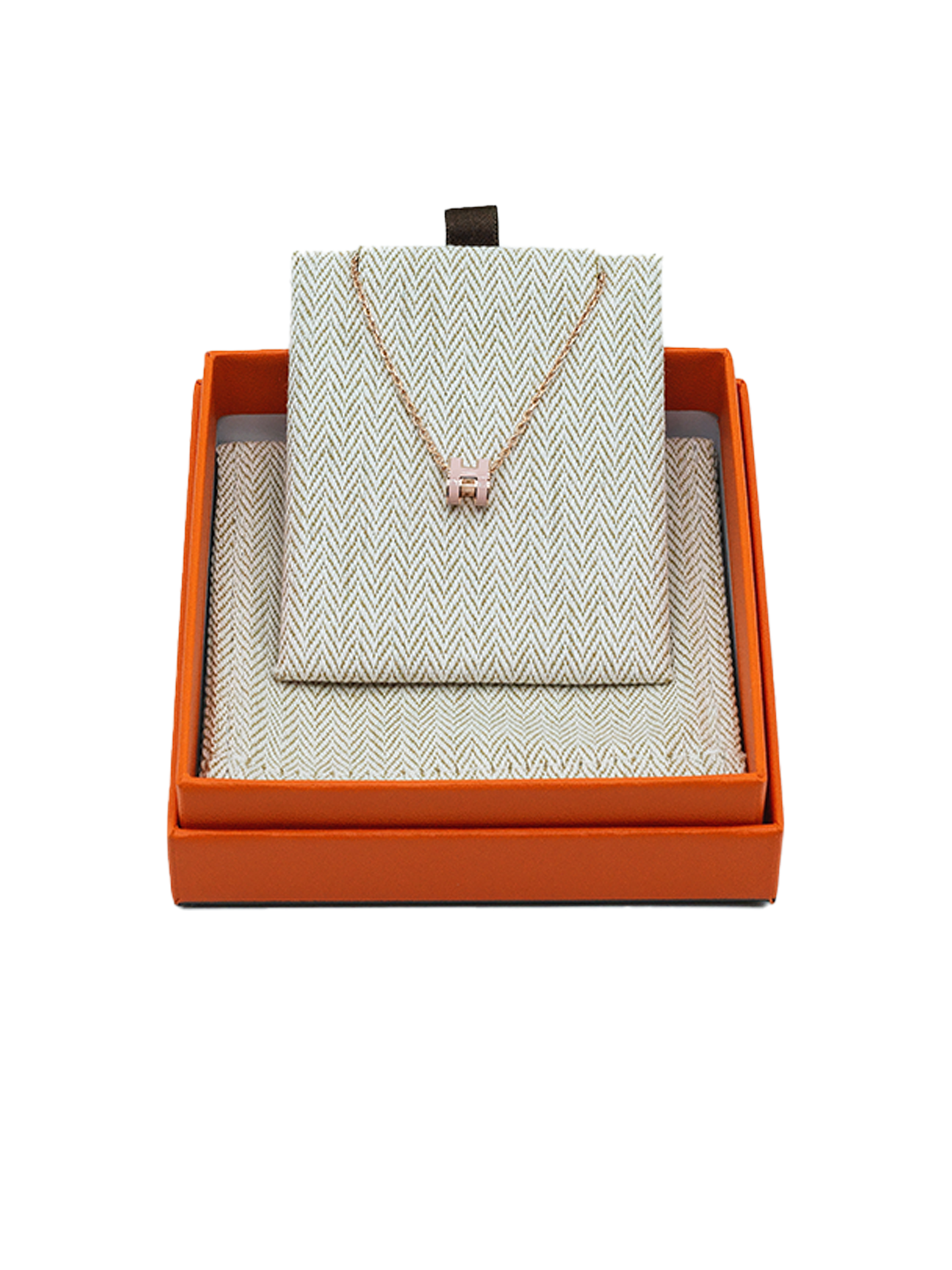 NEW HERMÈS MINI POP H NECKLACE ROSE DRAGÉE RGHW