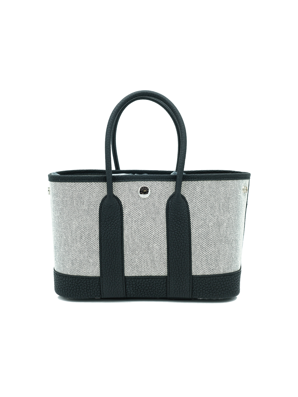 NEW HERMÈS MINI GARDEN PARTY TOILE/ NEGONDA BLACK PHW