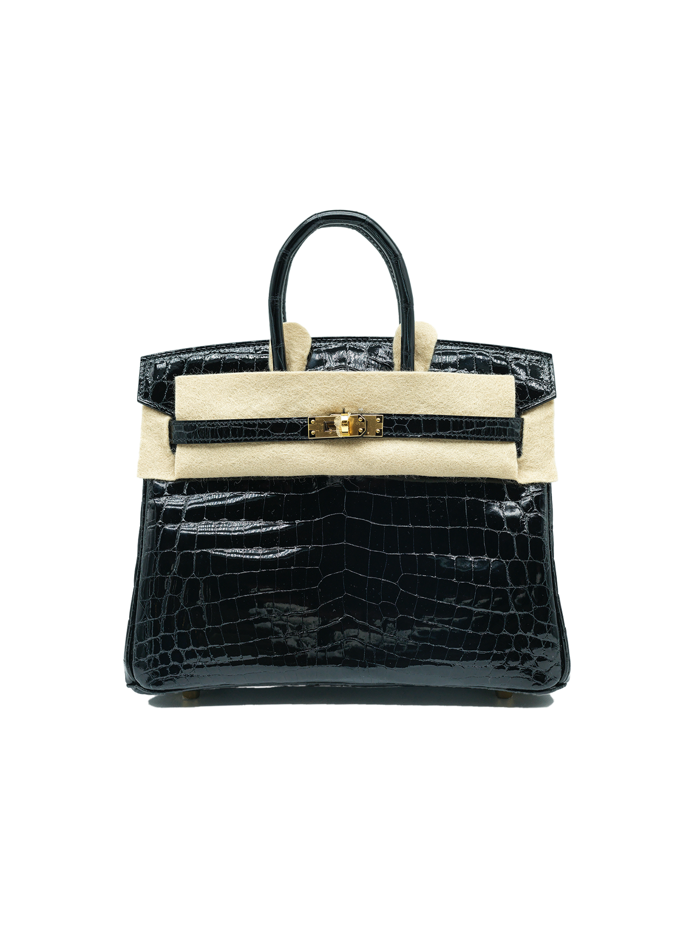 PRE-LOVED HERMÈS BIRKIN 25 NILOTICUS CROCODILE BLACK GHW