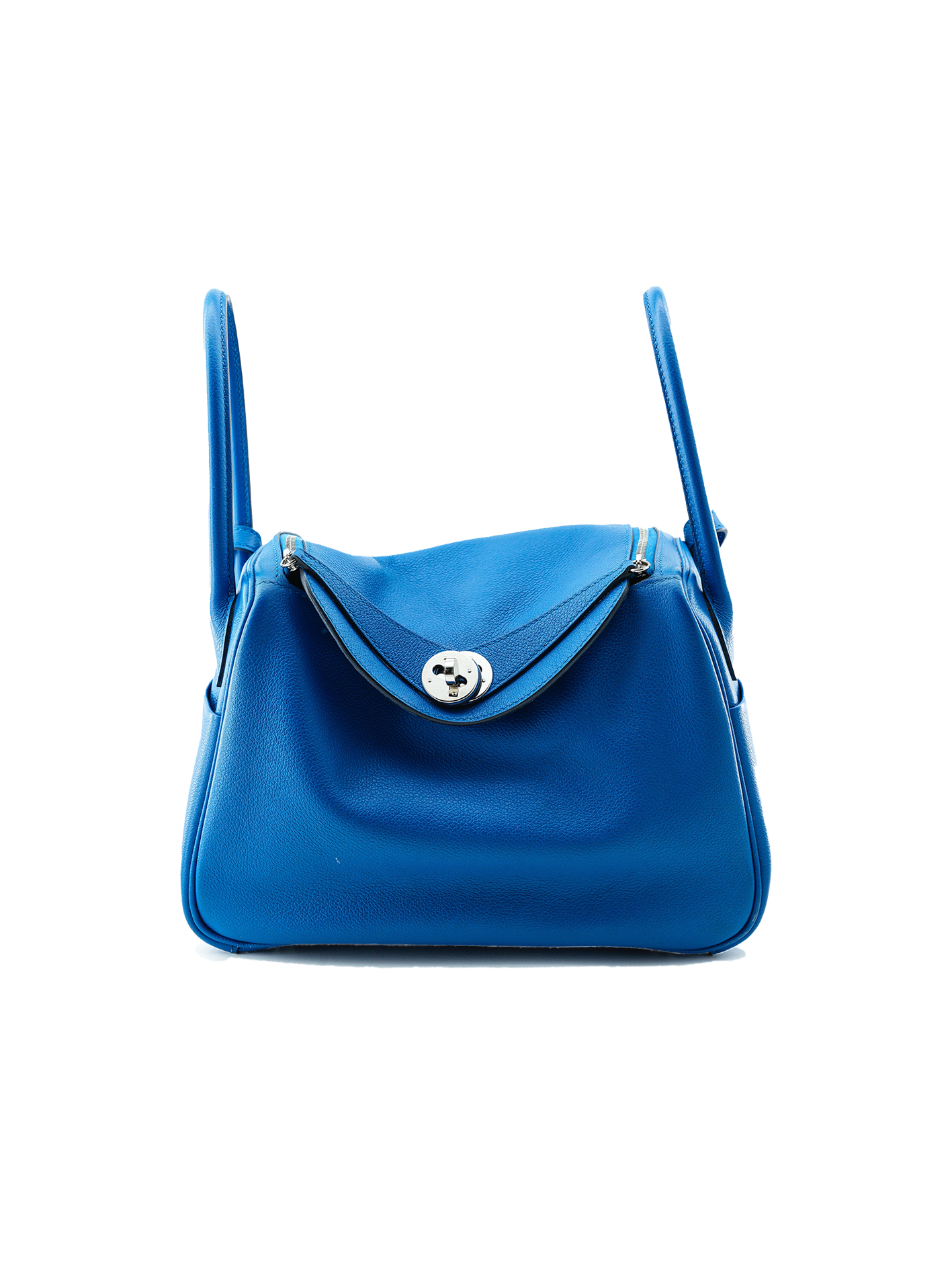 PRE-LOVED HERMÈS LINDY 26 EVERCOLOR BLUE FRANCE PHW