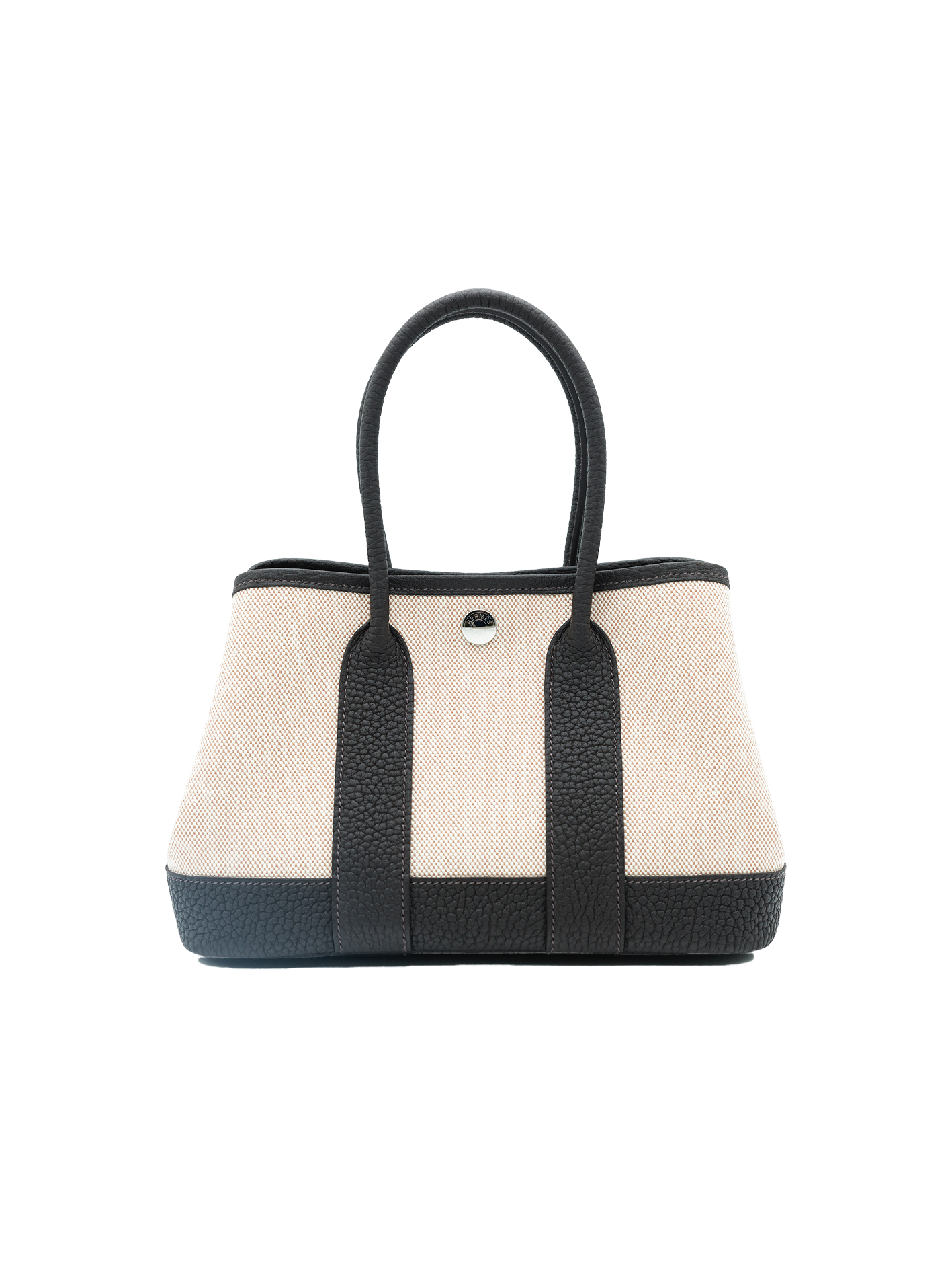 NEW HERMÈS MINI GARDEN PARTY TOILE/ NEGONDA BAI BRUN PHW