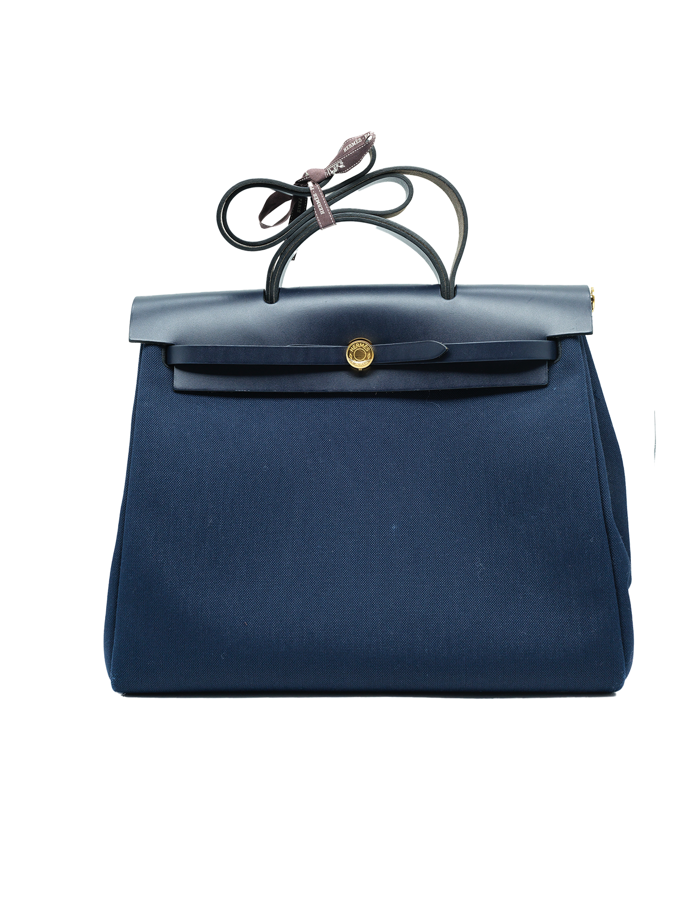 PRE-LOVED HERMÈS HERBAG 31 TOILE BLEU MARINE GHW