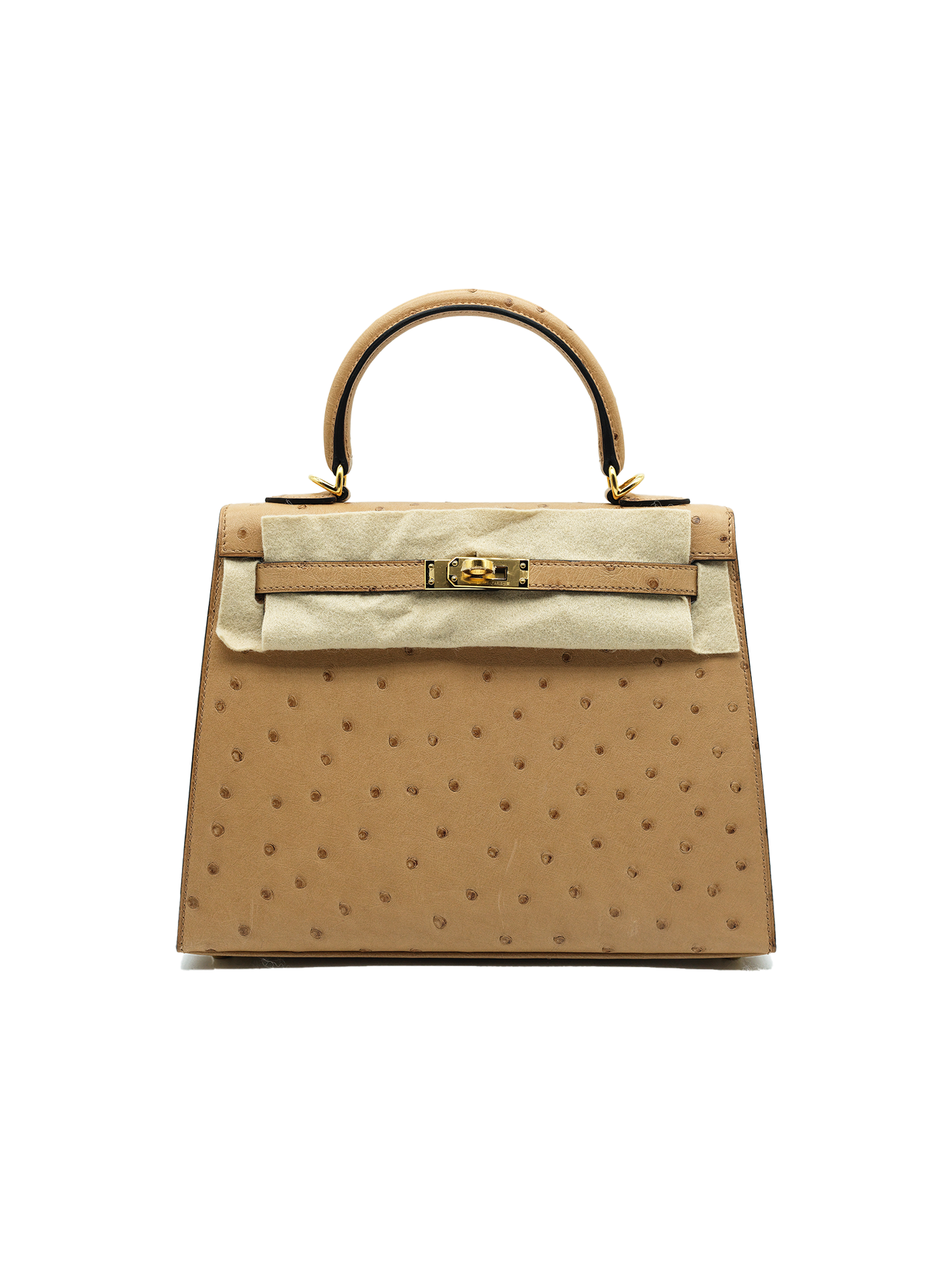 PRE-LOVED HERMÈS KELLY 25 OSTRICH CHAI GHW