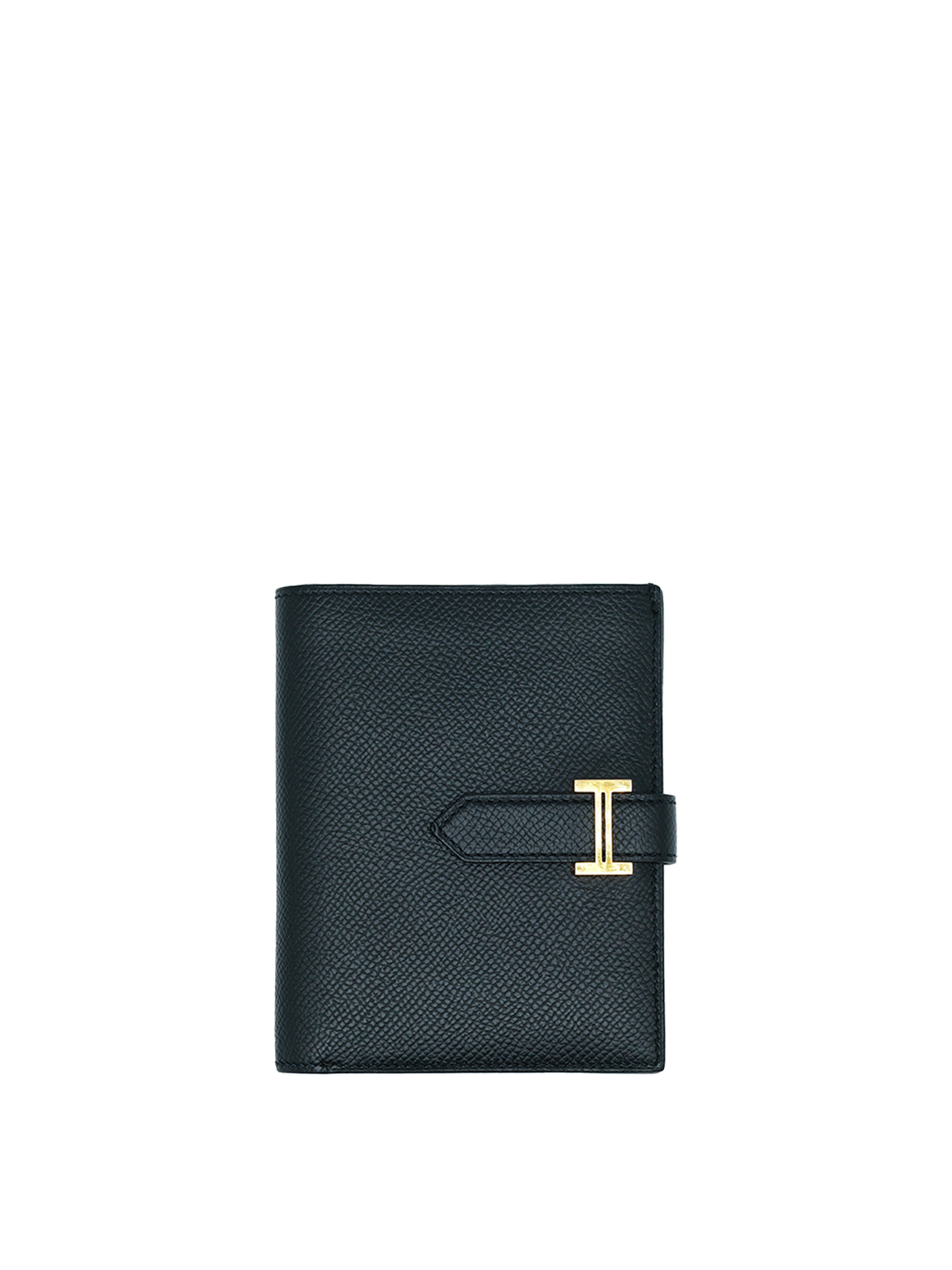 PRE-LOVED HERMÈS BEARN COMPACT WALLET EPSOM BLACK GHW