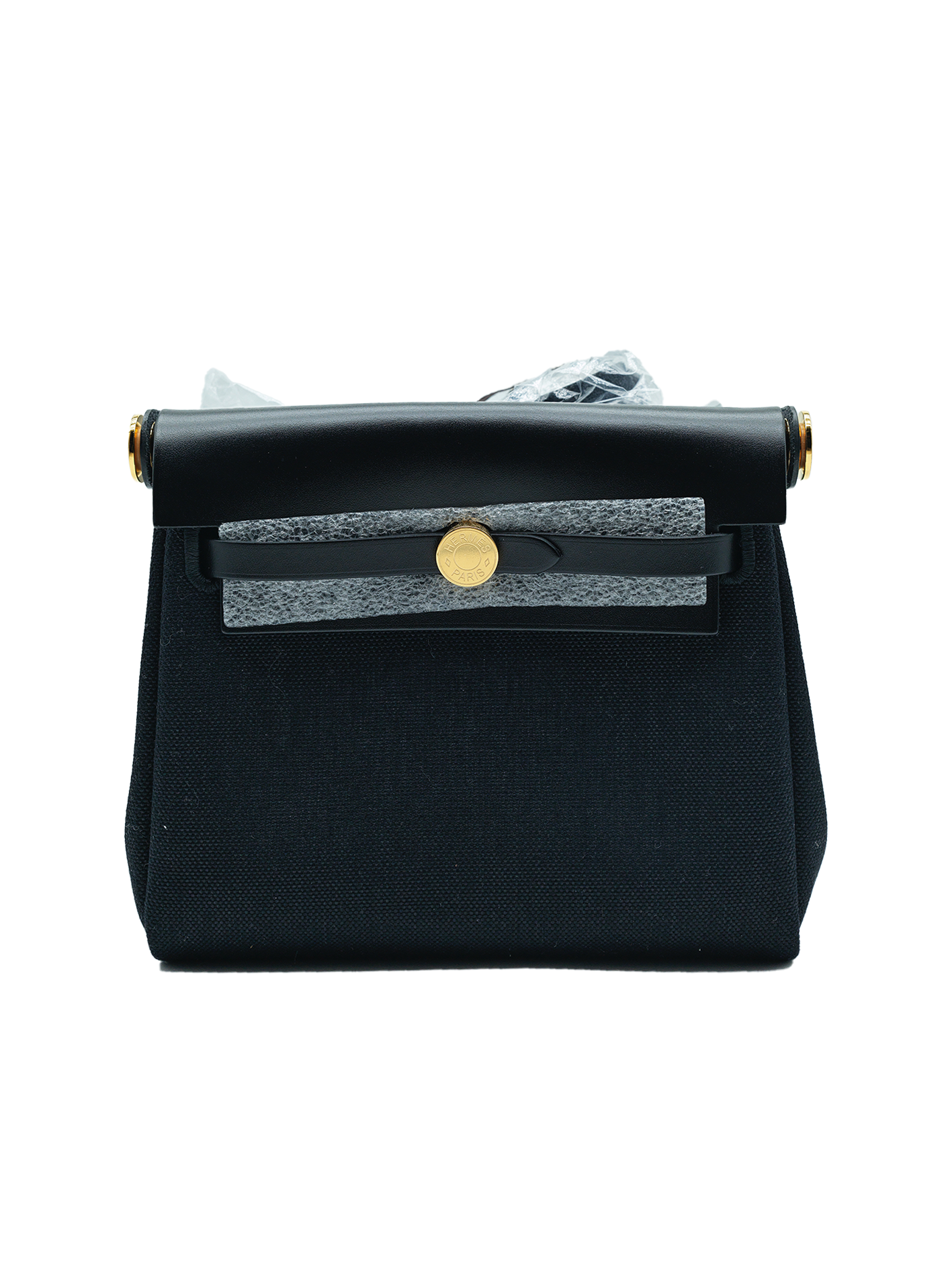 NEW HERMÈS MINI HERBAG TOILE BLACK RGHW