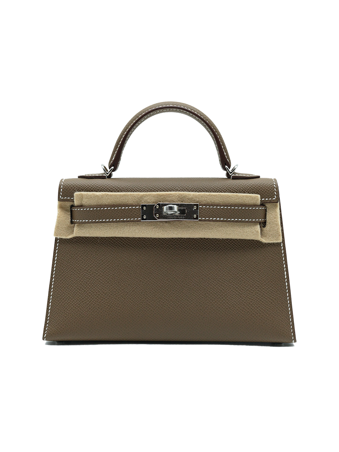 NEW HERMÈS MINI KELLY II EPSOM ETOUPE PHW