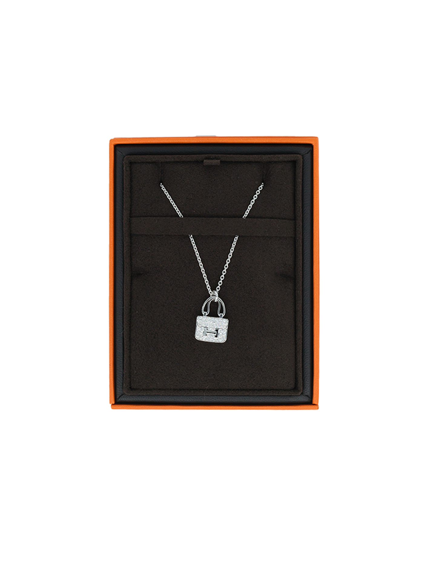 NEW HERMÈS AMULETTES CONSTANCE PENDANT WITH DIAMOND PHW