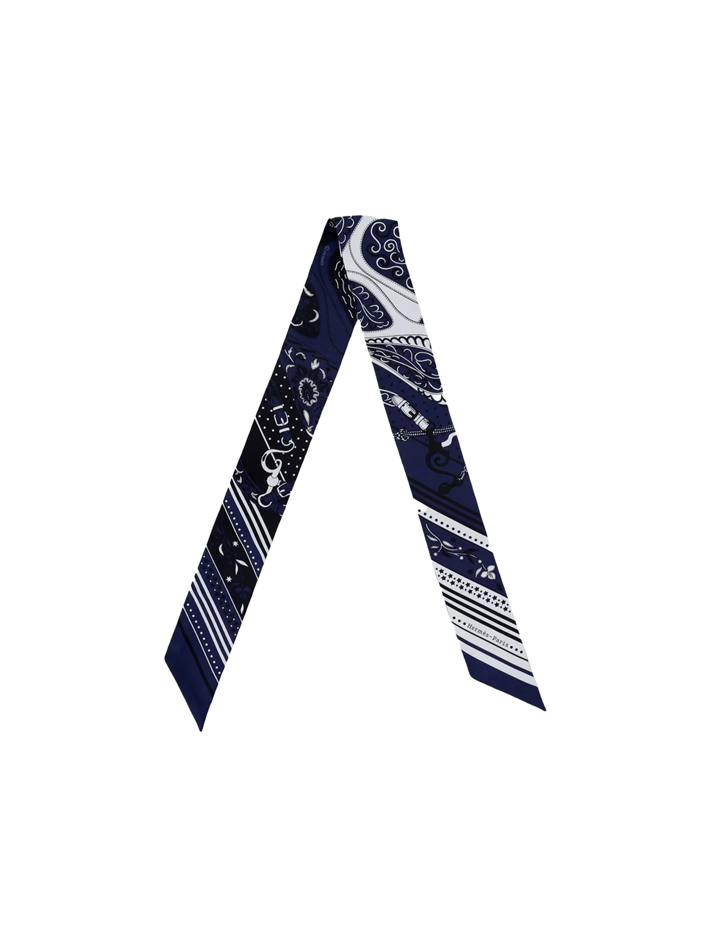 NEW HERMÈS FESTIVAL DES AMAZONES BANDANA TWILLY BLACK BLUE