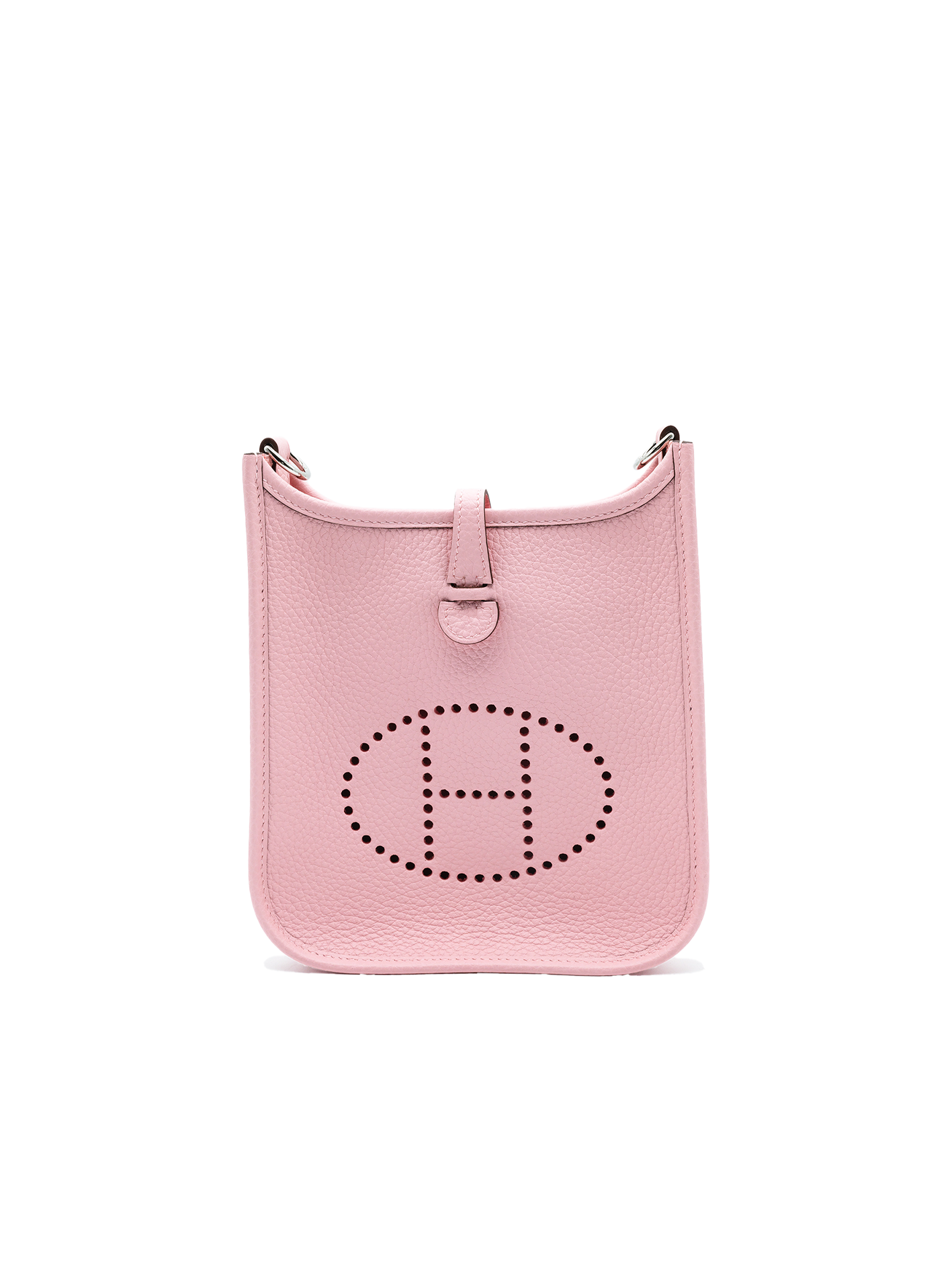 NEW HERMÈS MINI EVELYNE TAURILLON CLEMENCE ROSE SAKURA PHW