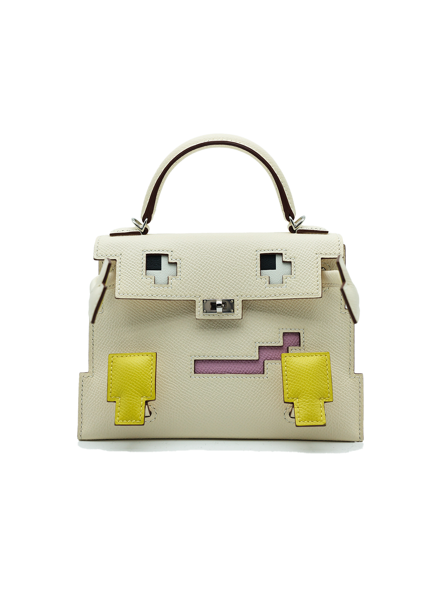 PRE-LOVED HERMÈS KELLY DOLL EPSOM NATA/ MAUVE SYLVESTRE/ LIME PHW