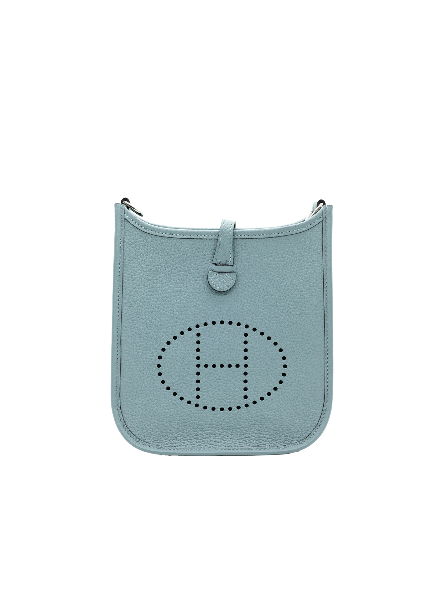 NEW HERMÈS MINI EVELYNE TAURILLON CLEMENCE GRIS PANTIN PHW