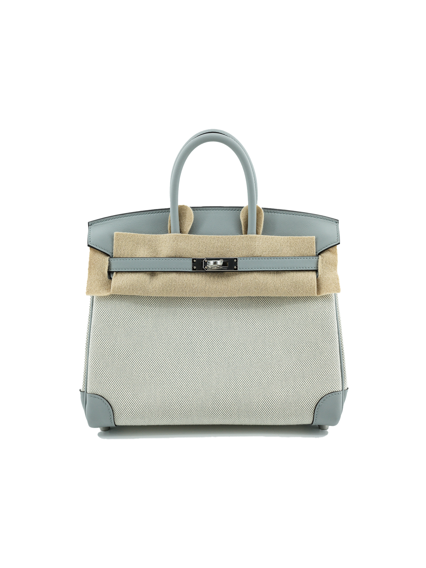NEW HERMÈS BIRKIN 25 TOILE BLUE GLACIAL PHW