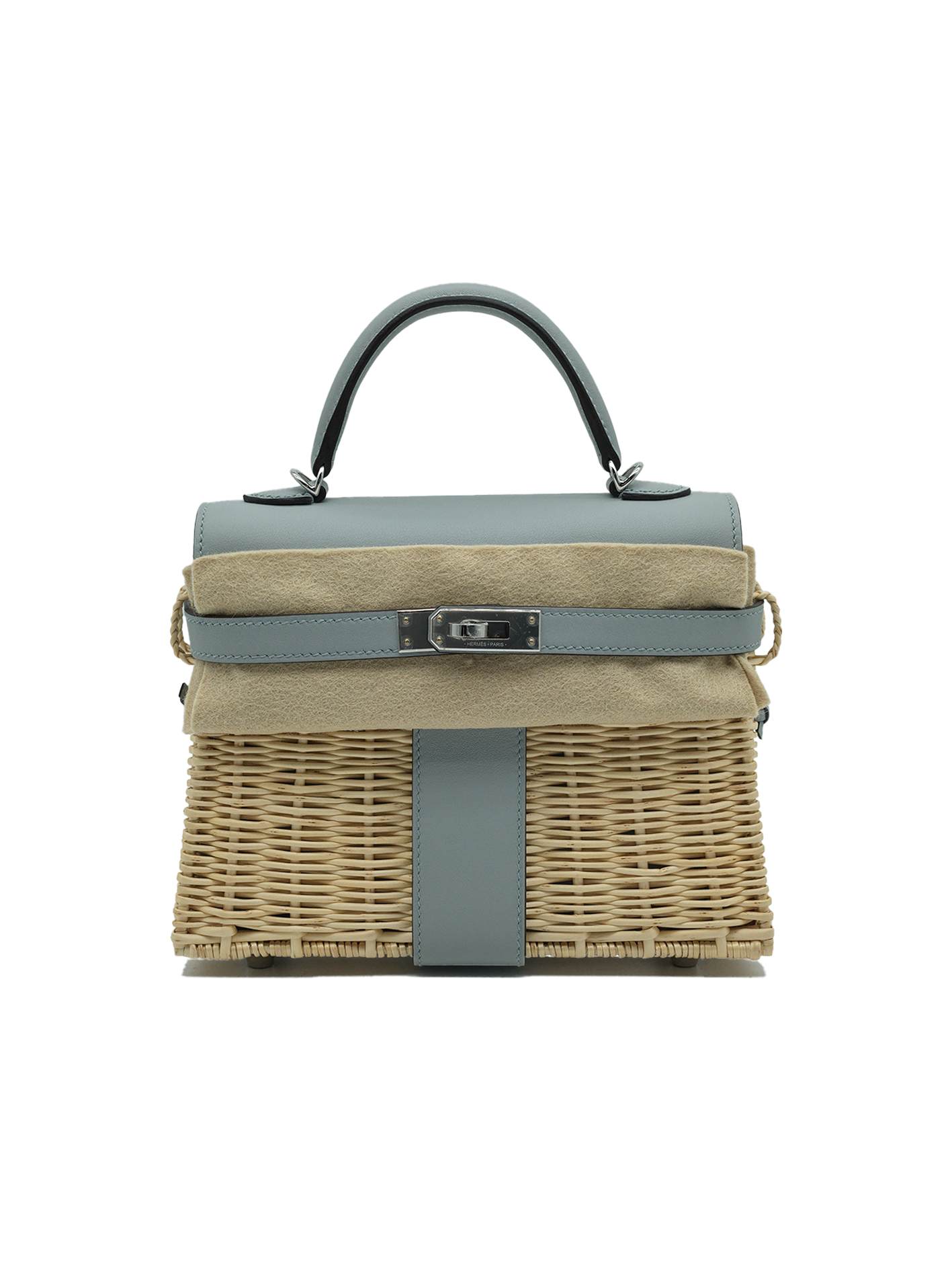 NEW HERMÈS MINI KELLY II PICNIC SWIFT BLEU GLACIAL PHW