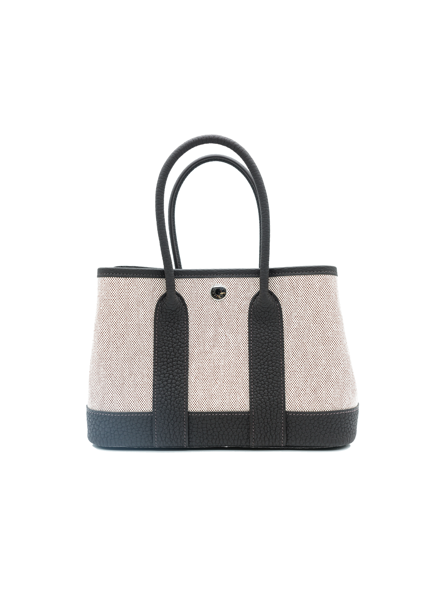 NEW HERMÈS MINI GARDEN PARTY TOILE/ NEGONDA BAI BRUN PHW
