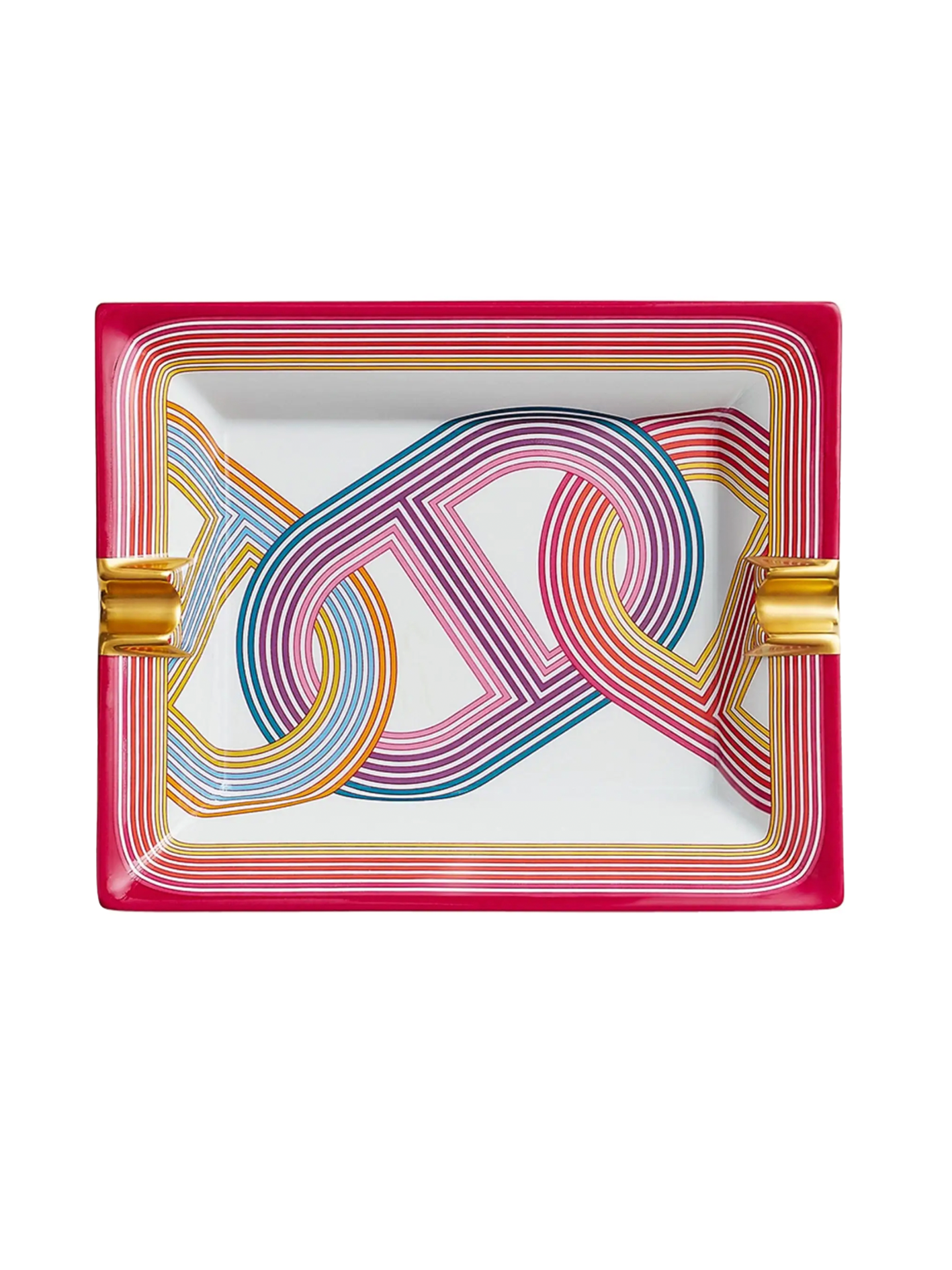 NEW HERMÈS CIRCUIT 24 ROSE PORCELAIN ASHTRAY