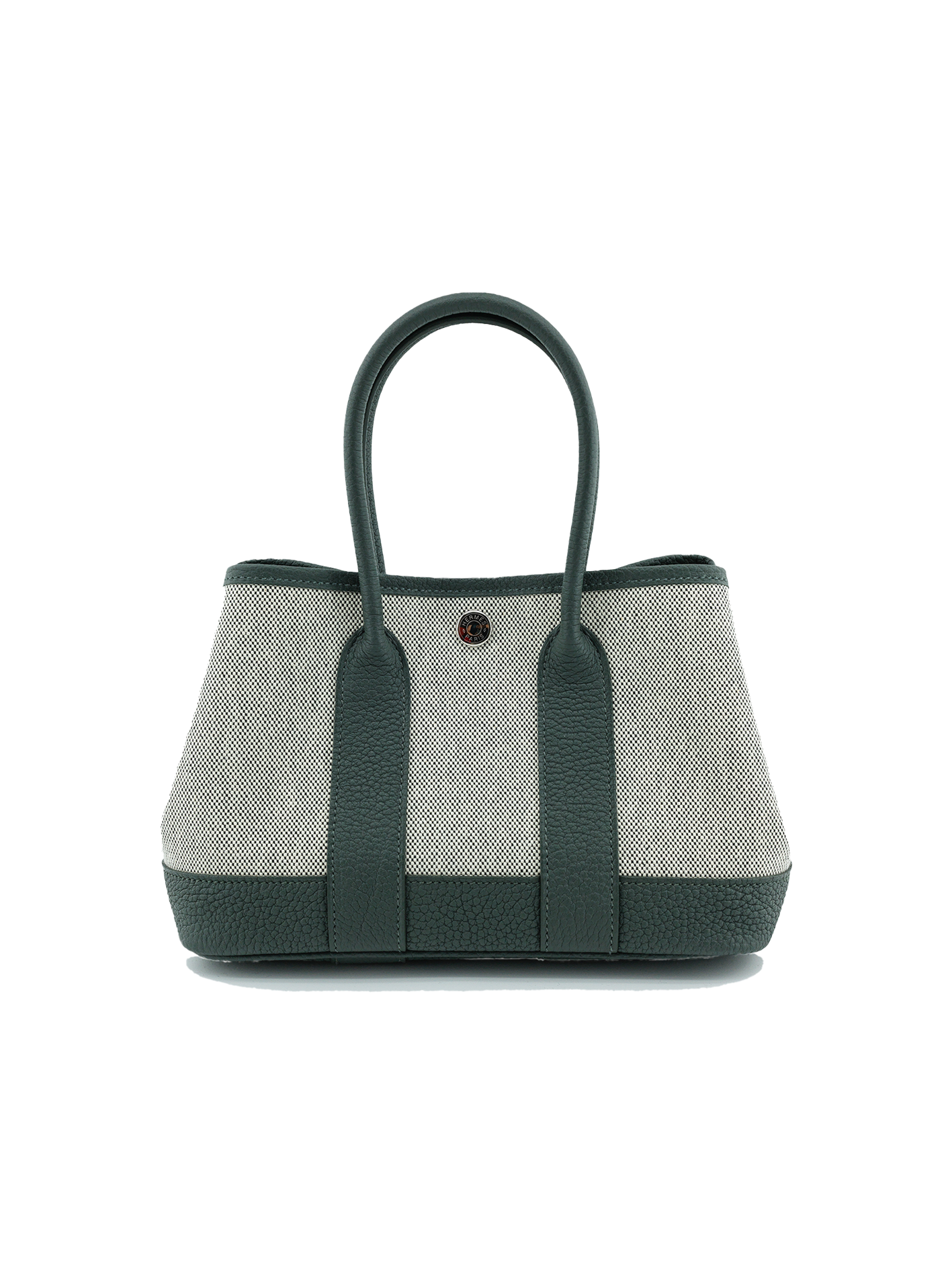 NEW HERMÈS MINI GARDEN PARTY TOILE VERT MANGROVE PHW