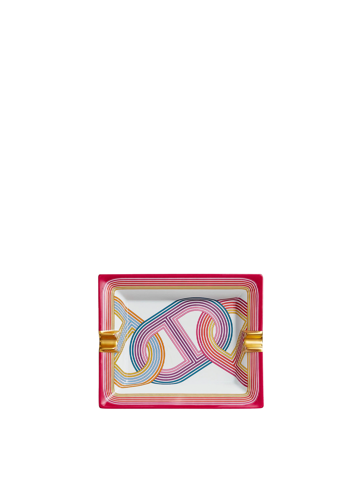 NEW HERMÈS CIRCUIT 24 ROSE PORCELAIN ASHTRAY