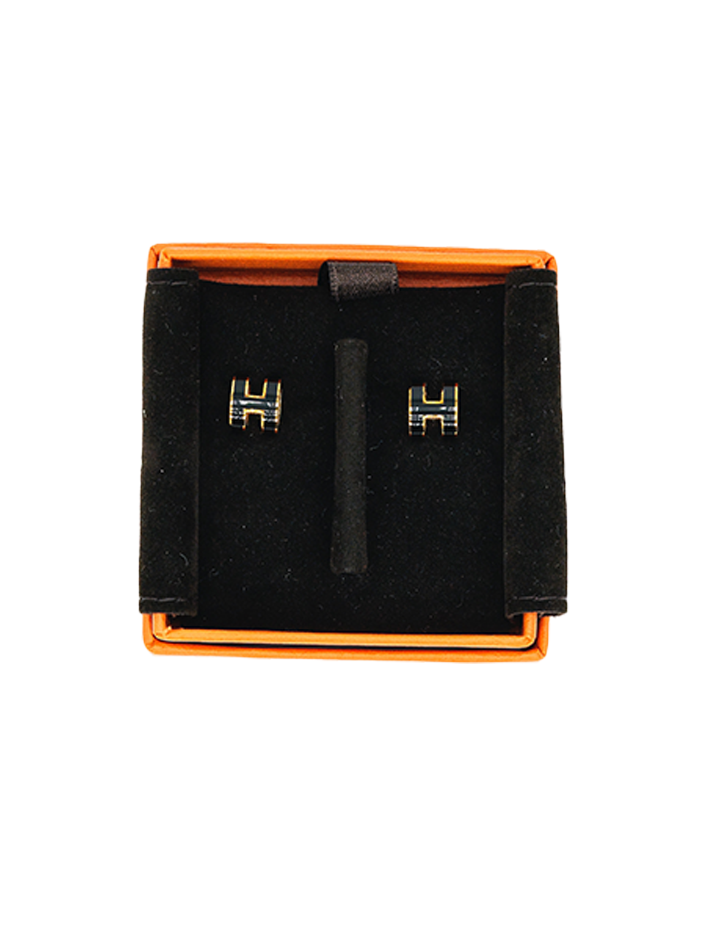NEW HERMÈS MINI POP H EARRING BLACK GHW