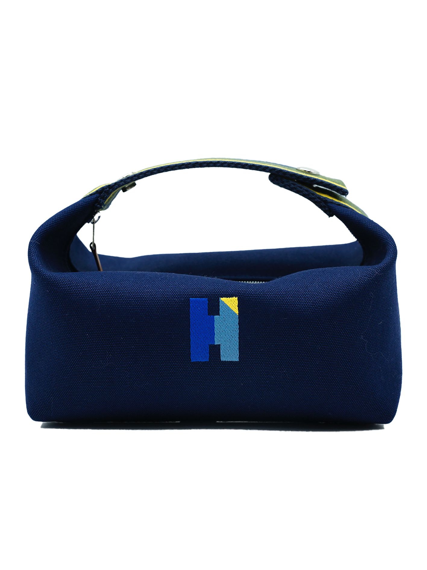 NEW HERMÈS BRIDE-A-BRAC CASE SMALL MODEL TOILE ECRU MARINE PHW