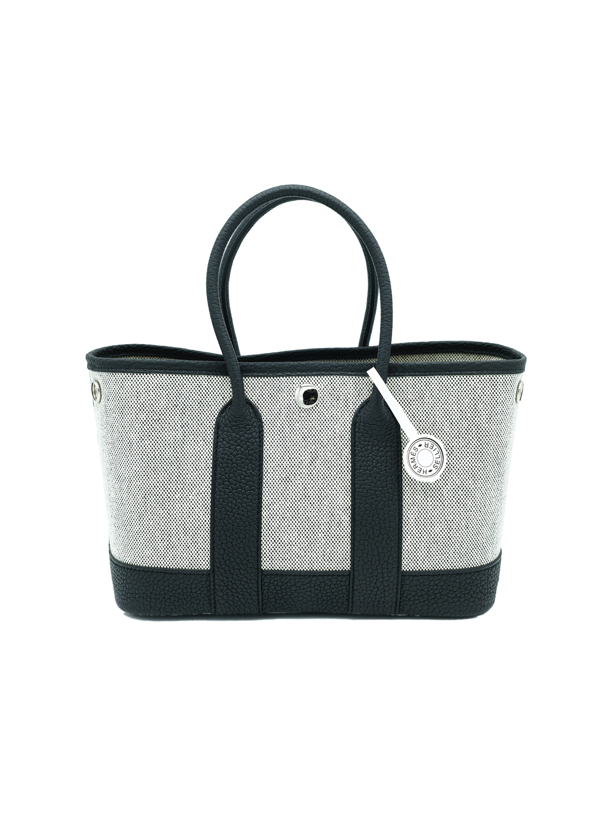 NEW HERMÈS MINI GARDEN PARTY TOILE/ NEGONDA BLACK PHW