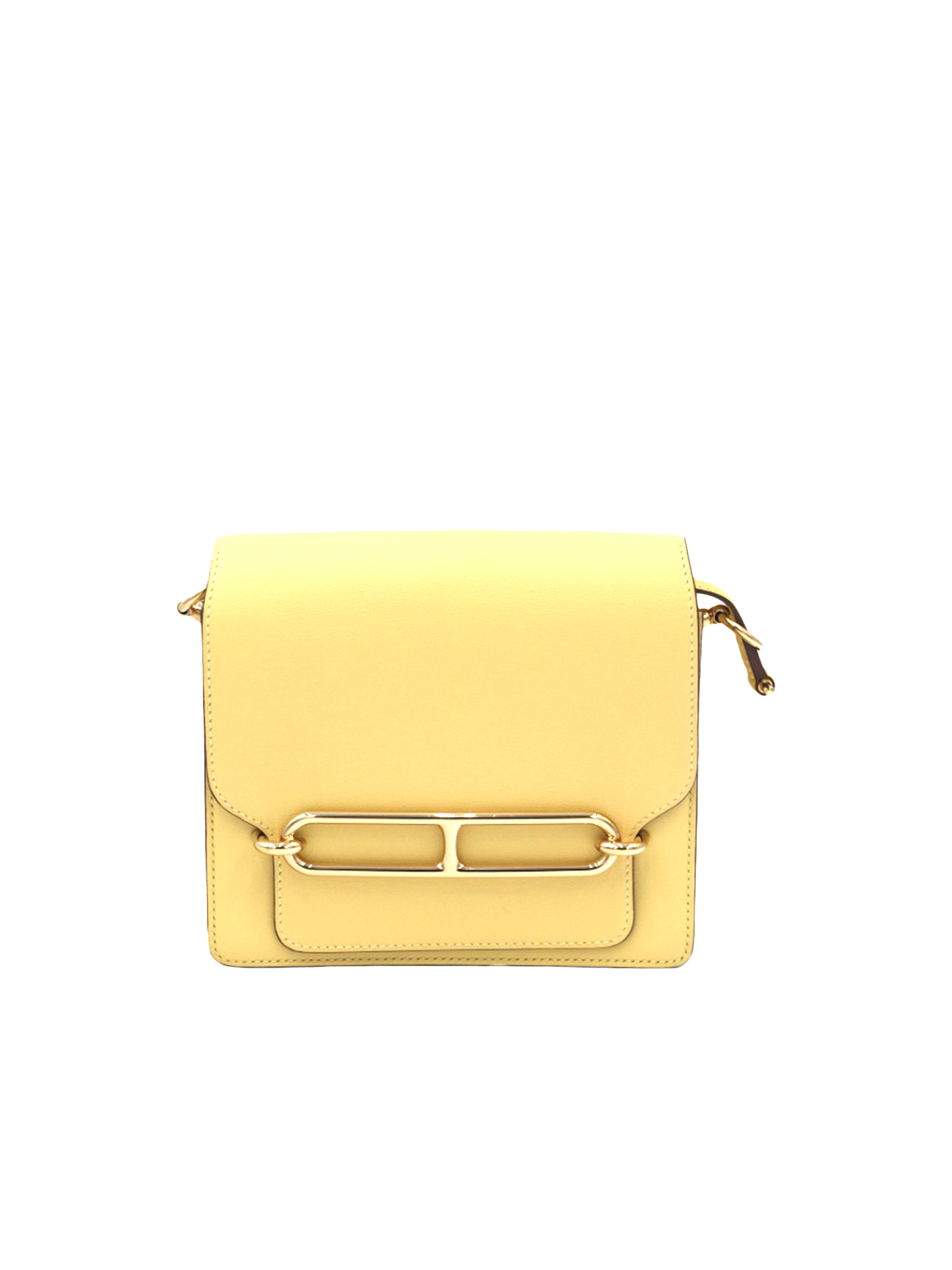 PRE-LOVED HERMÈS MINI ROULIS EVERCOLOR LEATHER JAUNE POUSSIN PHW