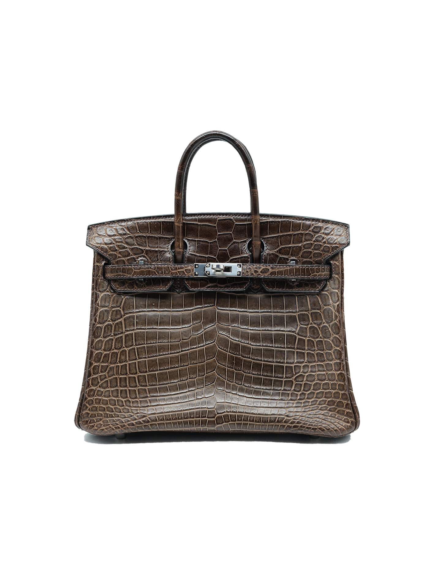 PRE-LOVED HERMÈS BIRKIN 25 NILOTICUS CROCODILE EBENE PHW