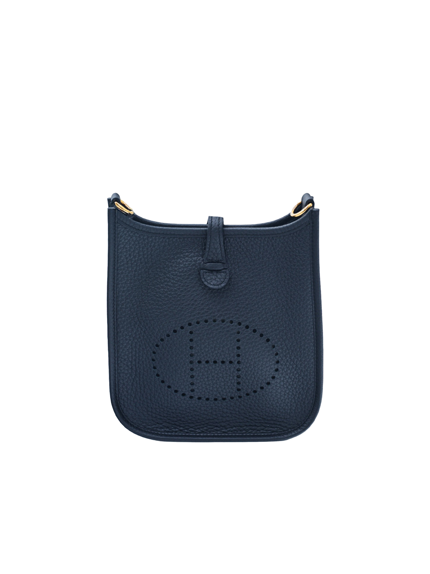 NEW HERMÈS MINI EVELYNE TAURILLON CLEMENCE BLACK GHW