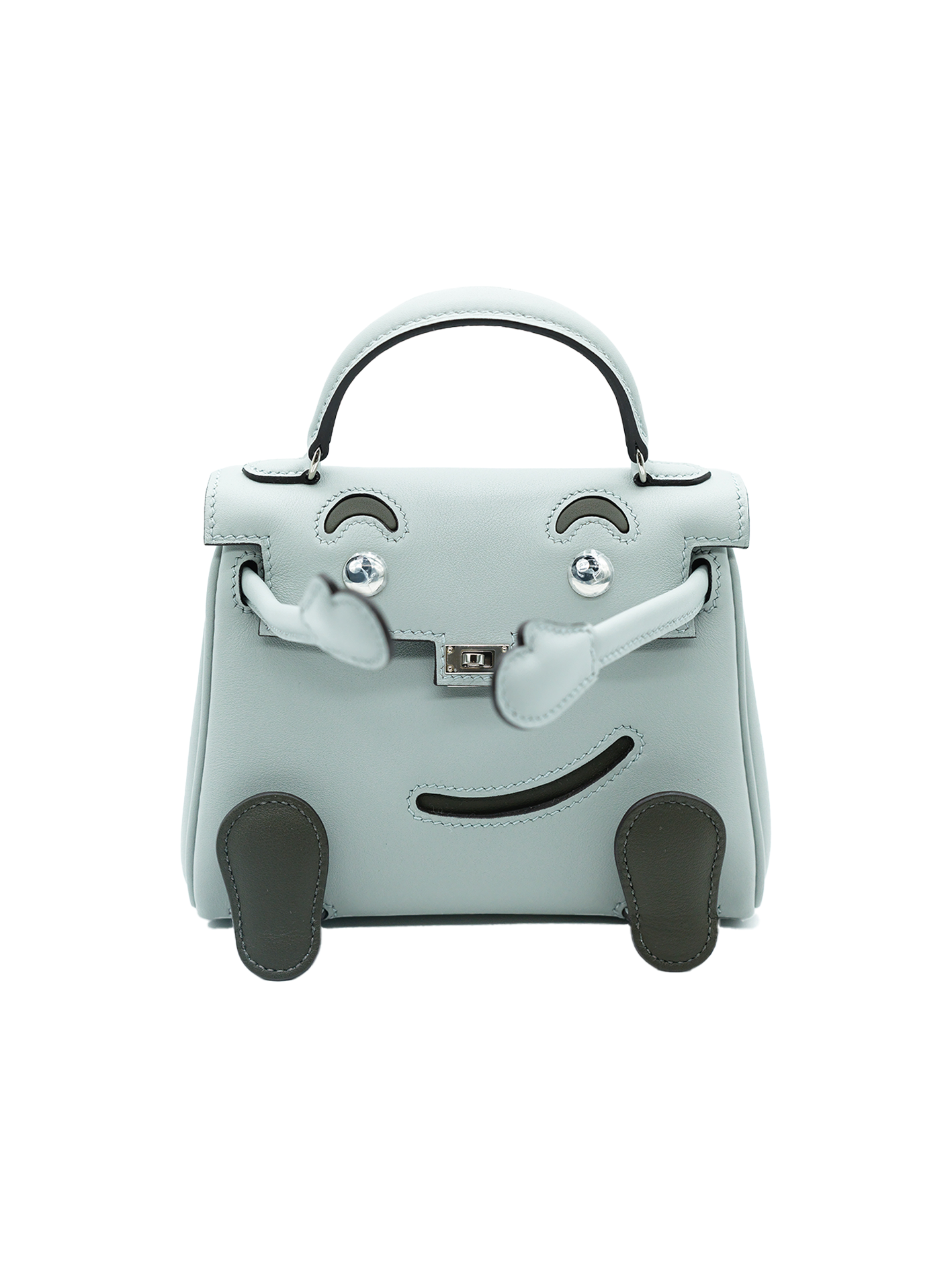 NEW HERMÈS QUELLE IDOLE KELLY DOLL SWIFT BLEU GLACIER/ VERT MAQUIS PHW