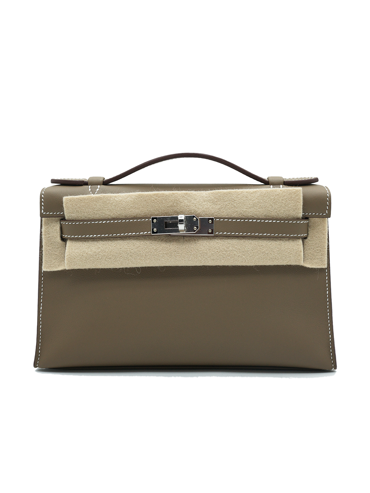 NEW HERMÈS KELLY POCHETTE SWIFT ETOUPE PHW