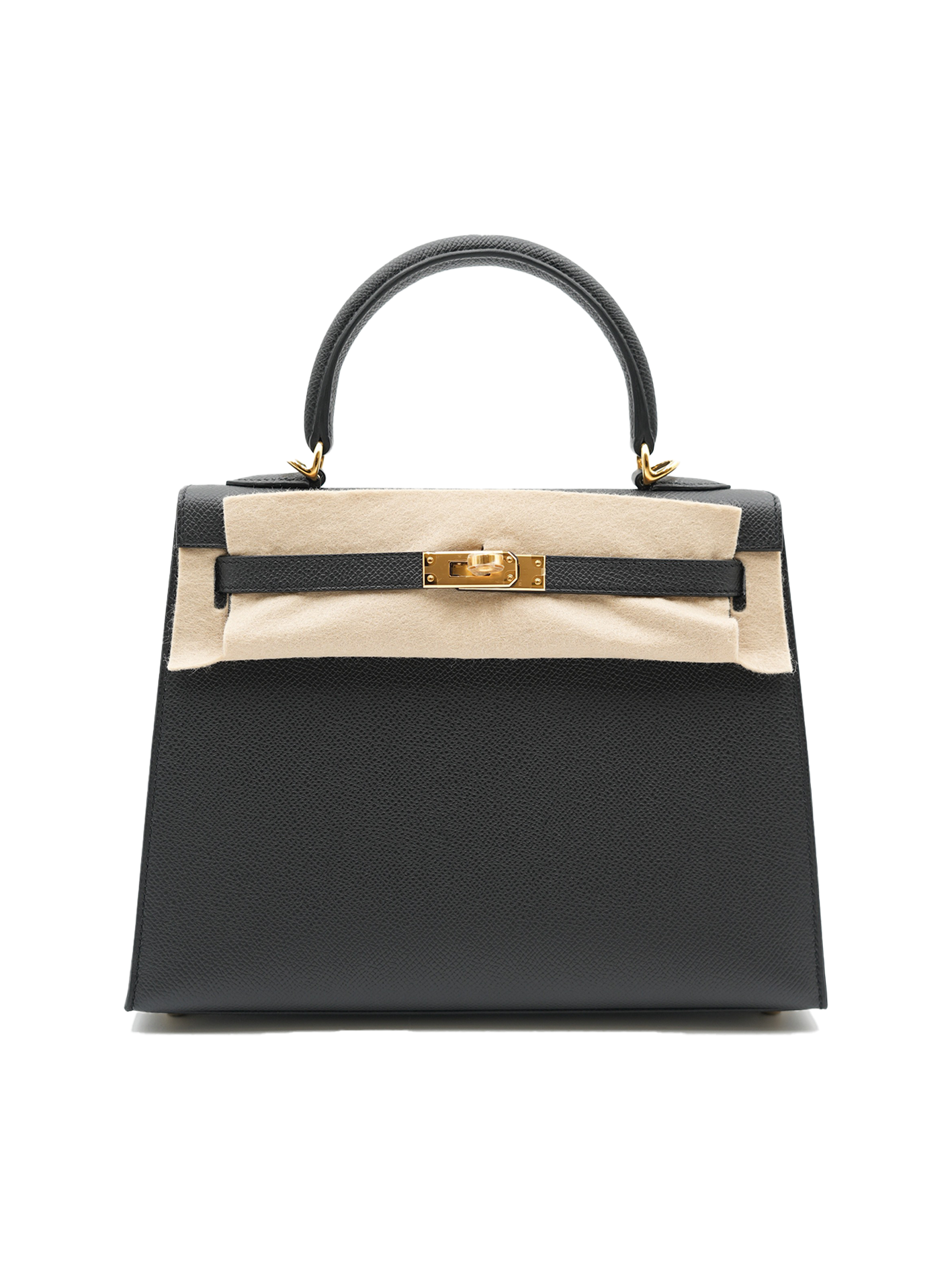 NEW HERMES KELLY 25 EPSOM BLACK GHW
