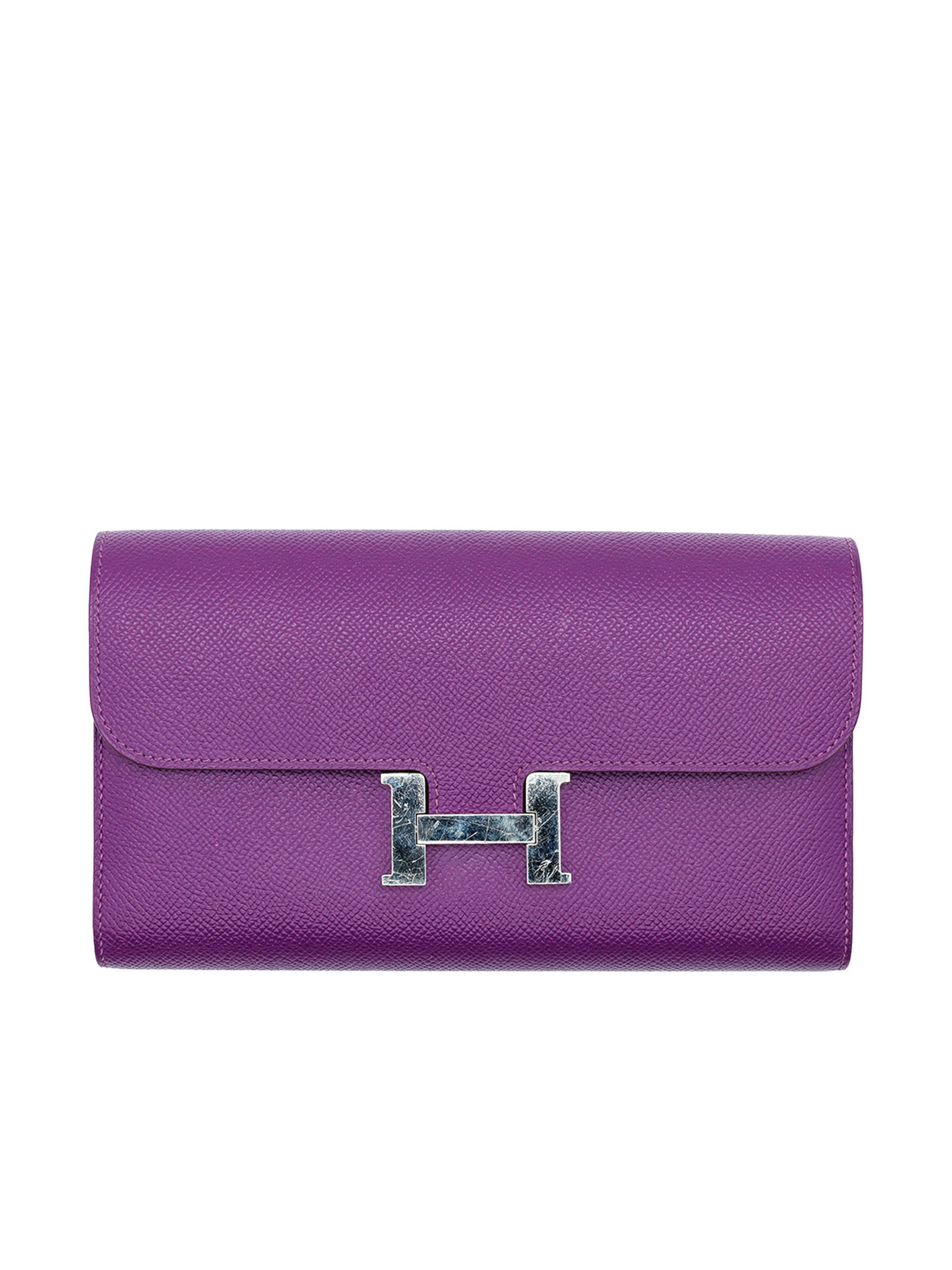 PRE-LOVED HERMÈS CONSTANCE TO GO WALLET EPSOM ANEMONE PHW