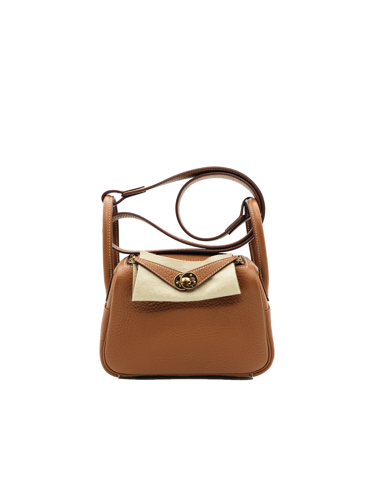 PRE-LOVED HERMÈS MINI LINDY TAURILLON CLEMENCE GOLD GHW