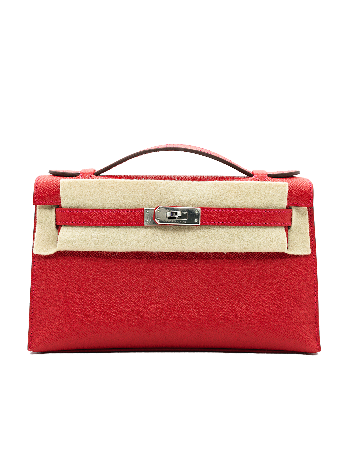 PRE-LOVED HERMÈS KELLY POCHETTE EPSOM ROUGE CASAQUE PHW