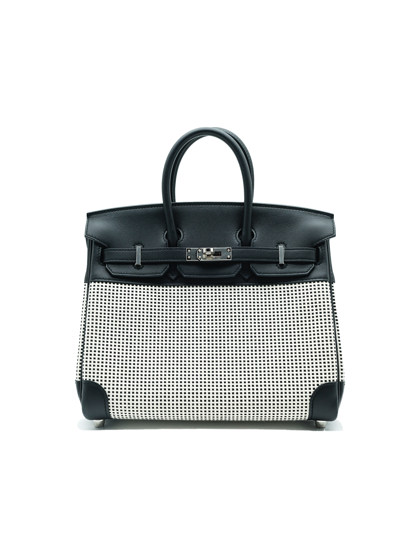 PRE-LOVED HERMÈS BIRKIN25 WAFFLE TOILE/ SWIFT BLACK PHW