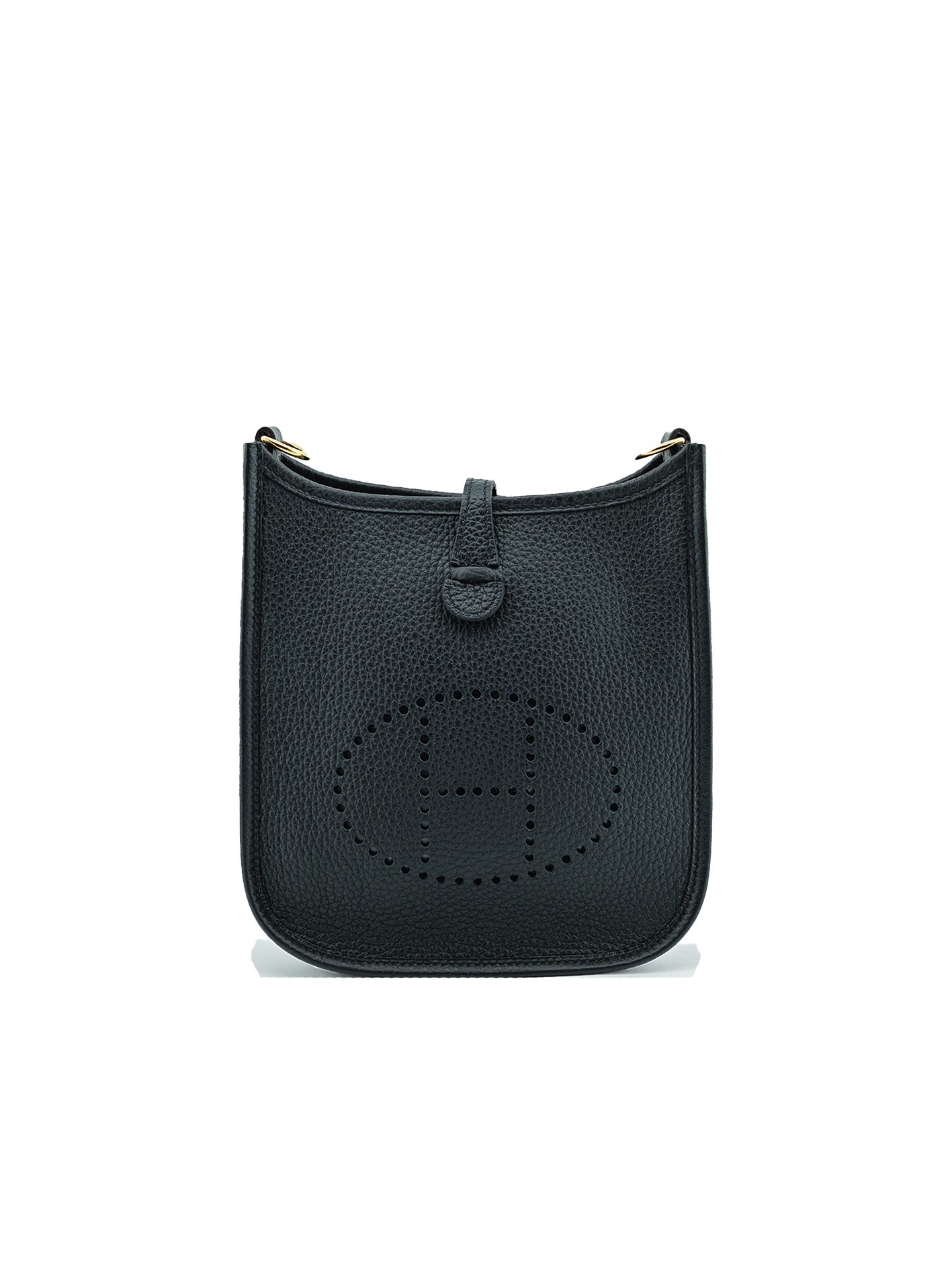 PRE-LOVED HERMÈS MINI EVELYNE TAURILLON CLEMENCE BLACK GHW