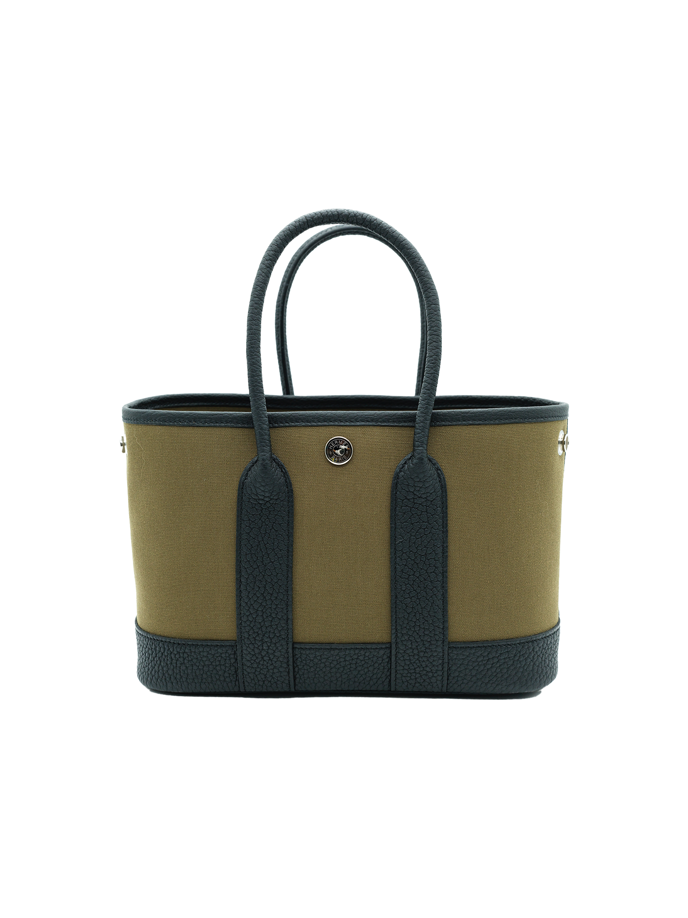 NEW HERMÈS MINI GARDEN PARTY TOILE/ NEGONDA VERT OLIVE PHW