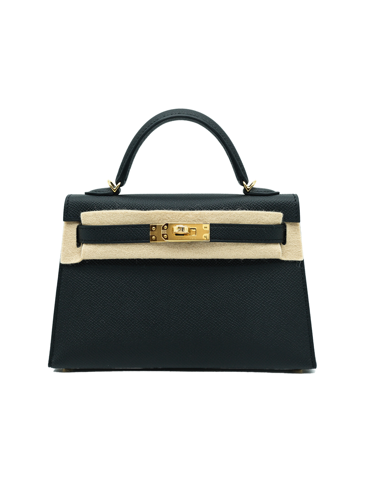 NEW HERMÈS MINI KELLY II EPSOM BLACK GHW