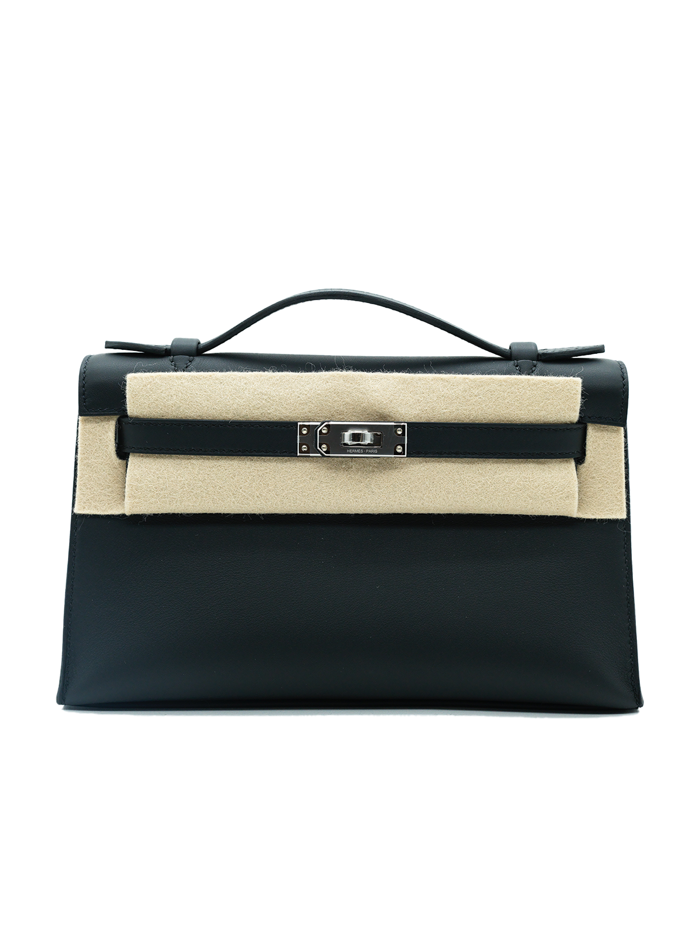 NEW HERMÈS KELLY POCHETTE SWIFT BLACK PHW