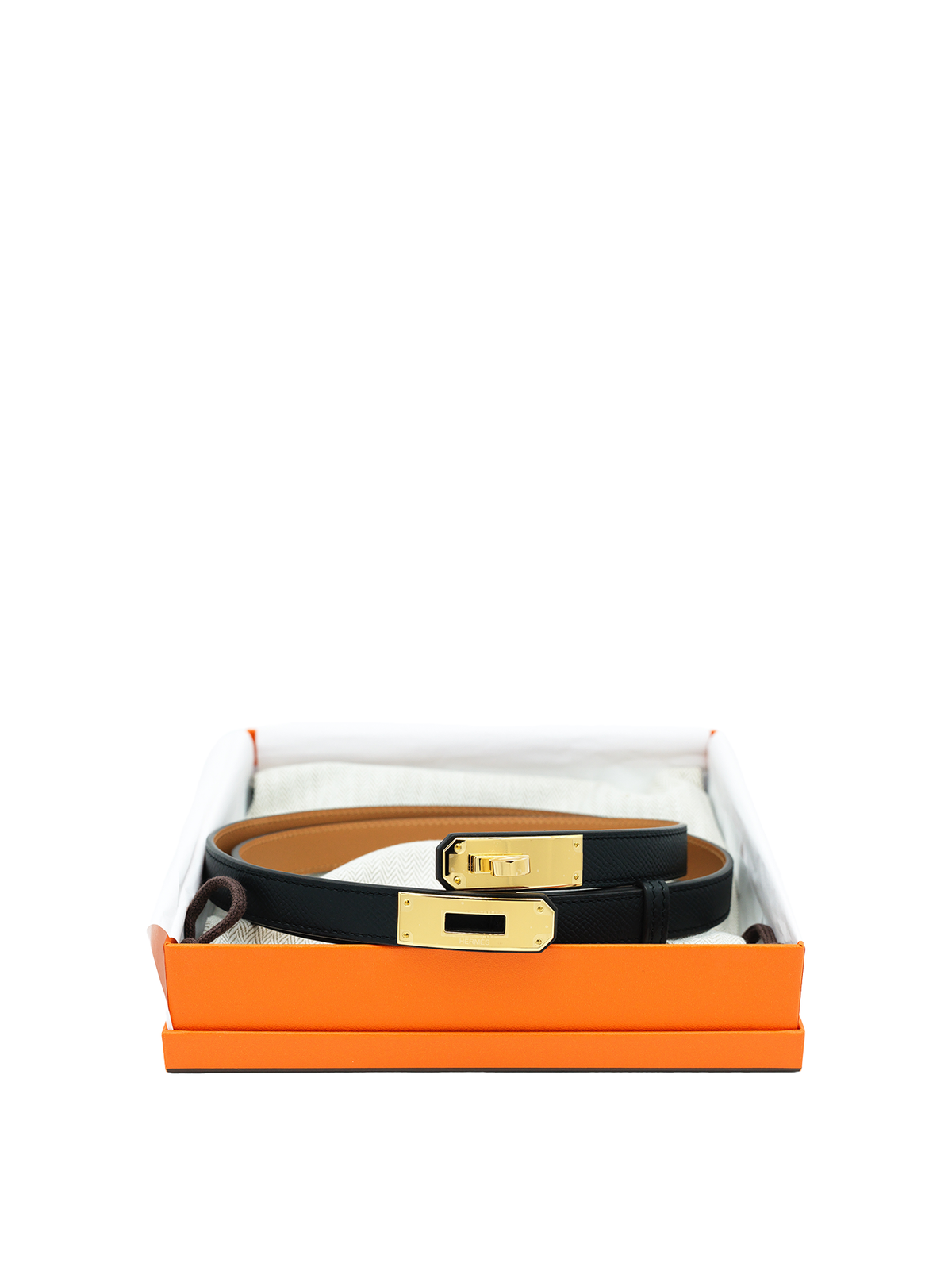 NEW HERMÈS KELLY BELT 18 EPSOM BLACK GHW