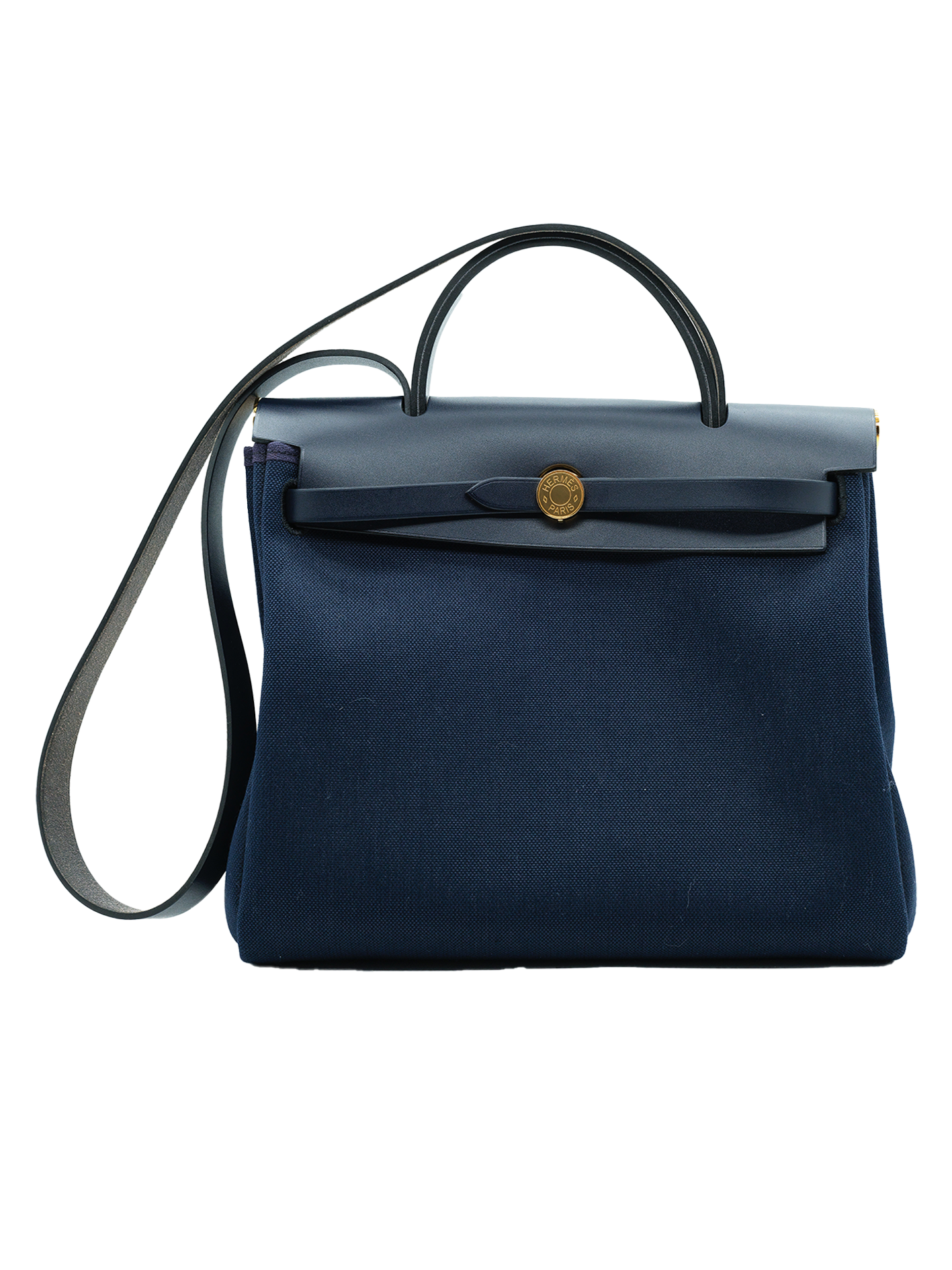 PRE-LOVED HERMÈS HERBAG 31 TOILE BLEU MARINE GHW