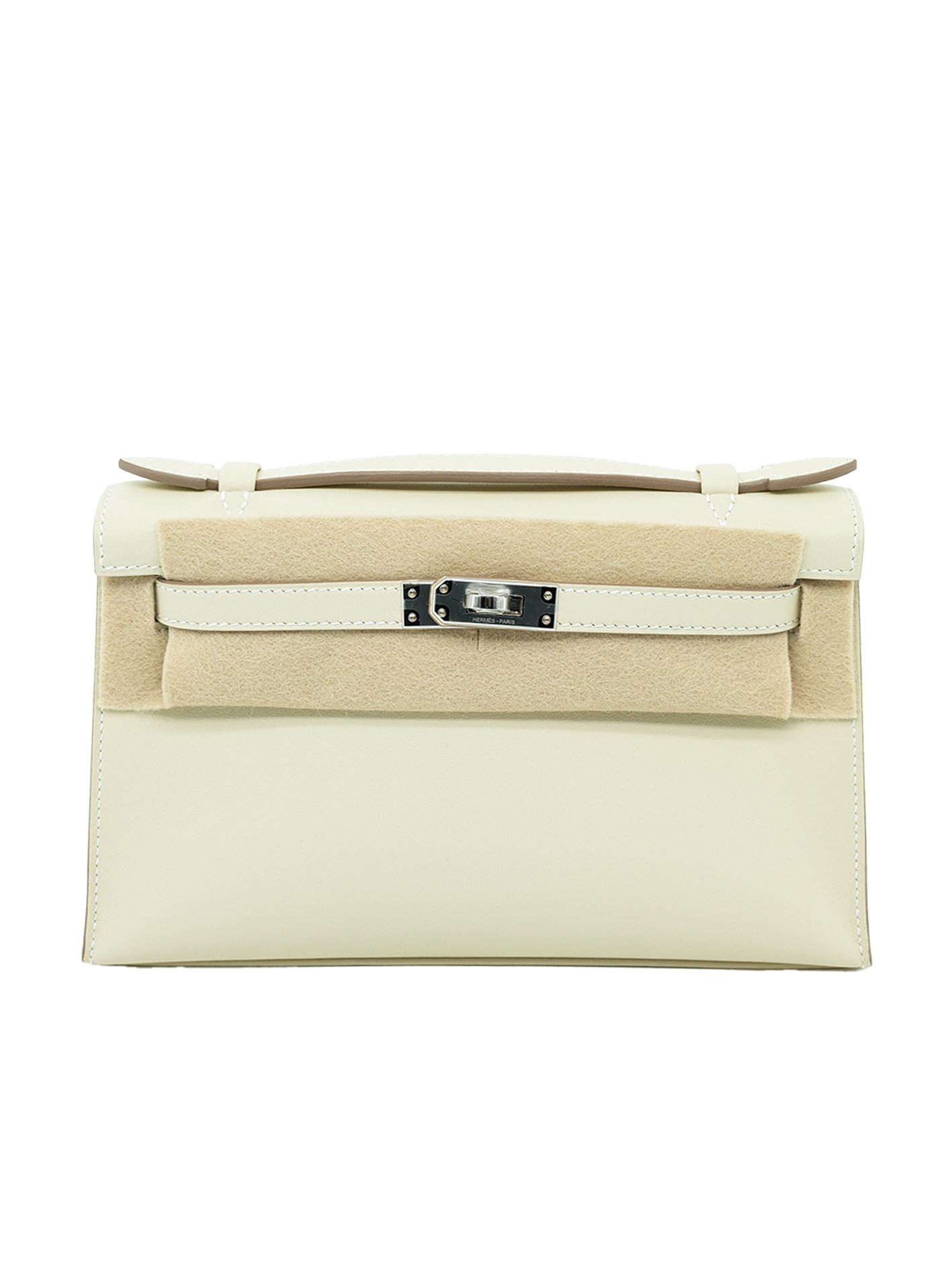 NEW HERMÈS KELLY POCHETTE SWIFT CRAIE PHW