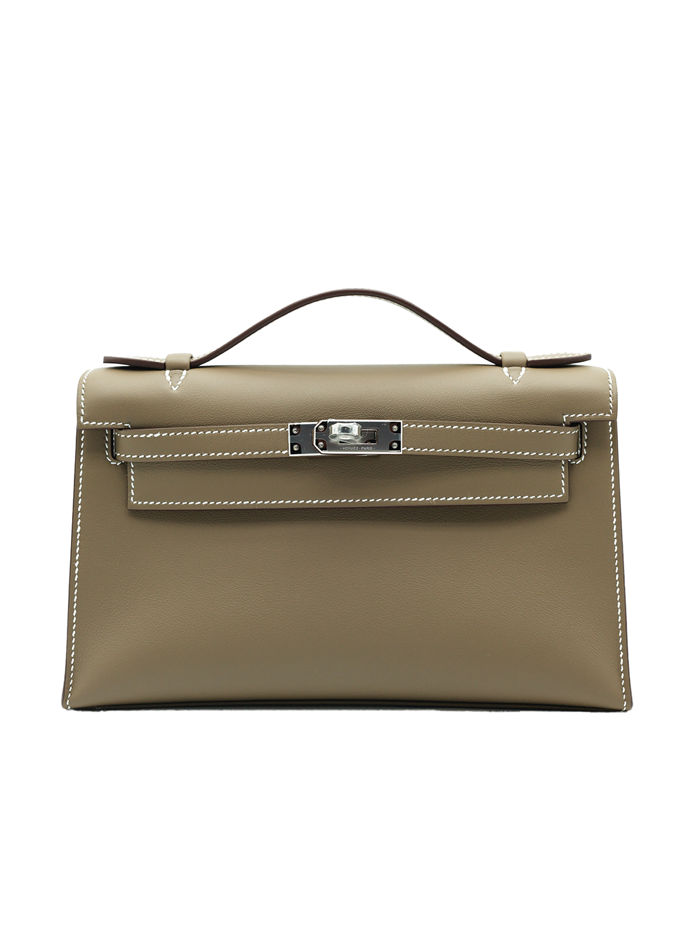 NEW HERMÈS KELLY POCHETTE SWIFT ETOUPE PHW