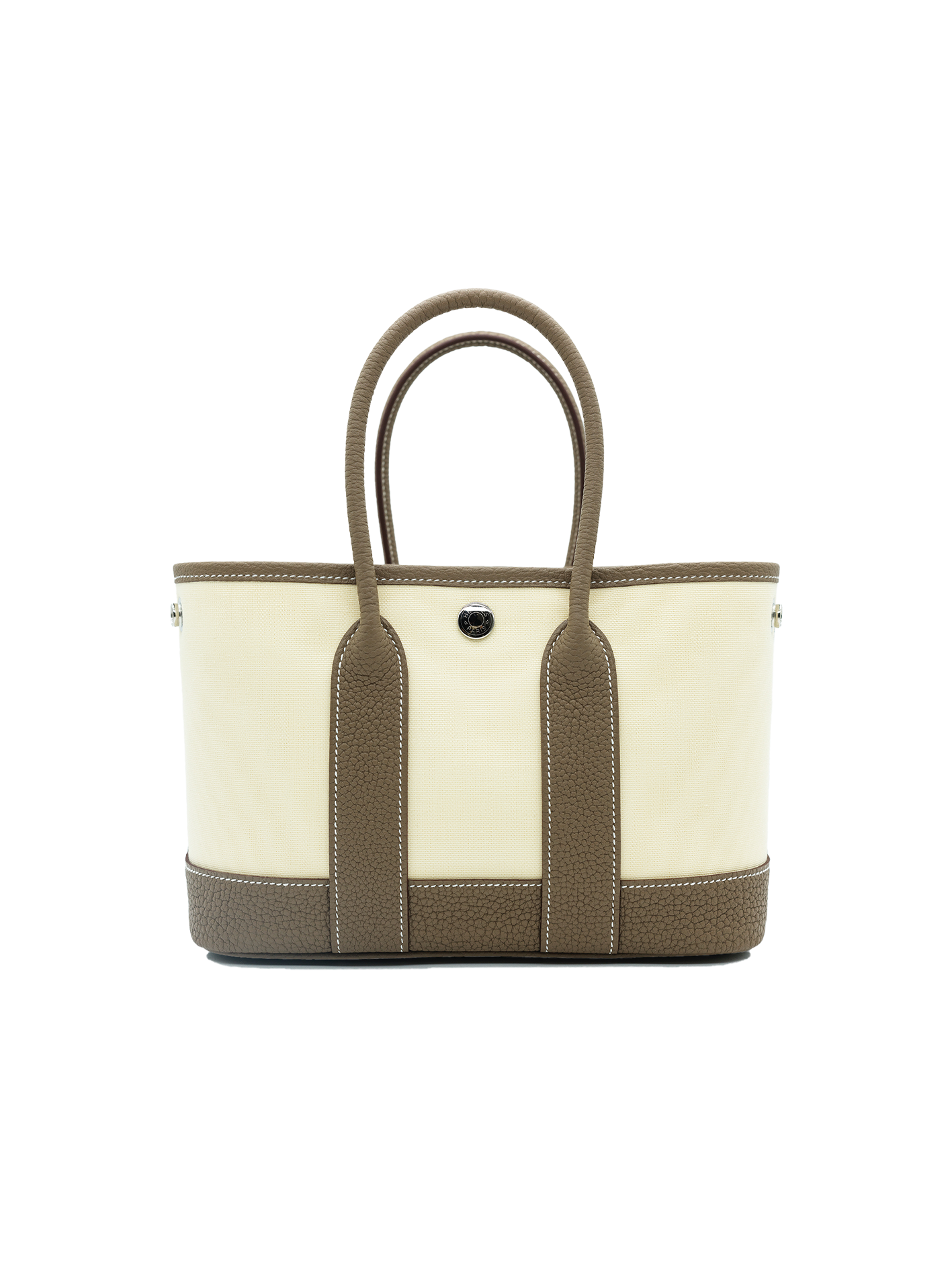 NEW HERMÈS MINI GARDEN PARTY TOILE/ NEGONDA ETOUPE PHW