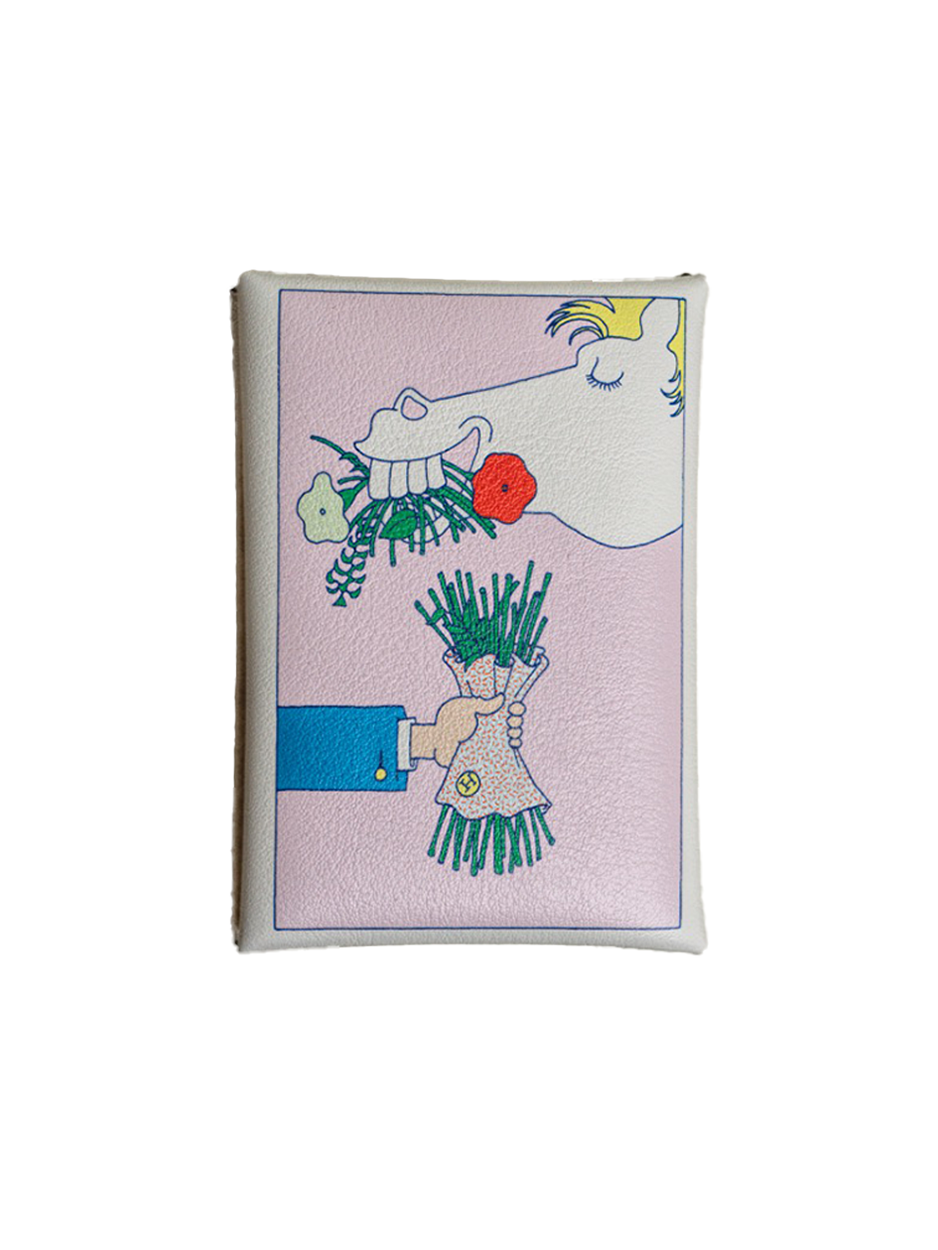 NEW CALVI DUO CARD HOLDER HORSE/FLOWER SWIFT PHW