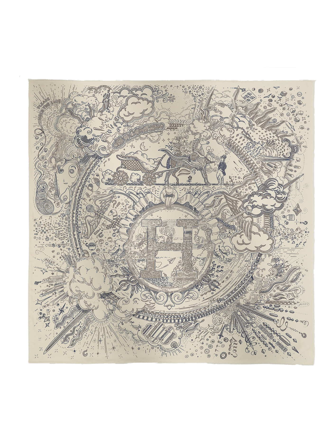 NEW HERMÈS CARRE SCARF PLEASE HOLD THE LINE SCARF 90 CM