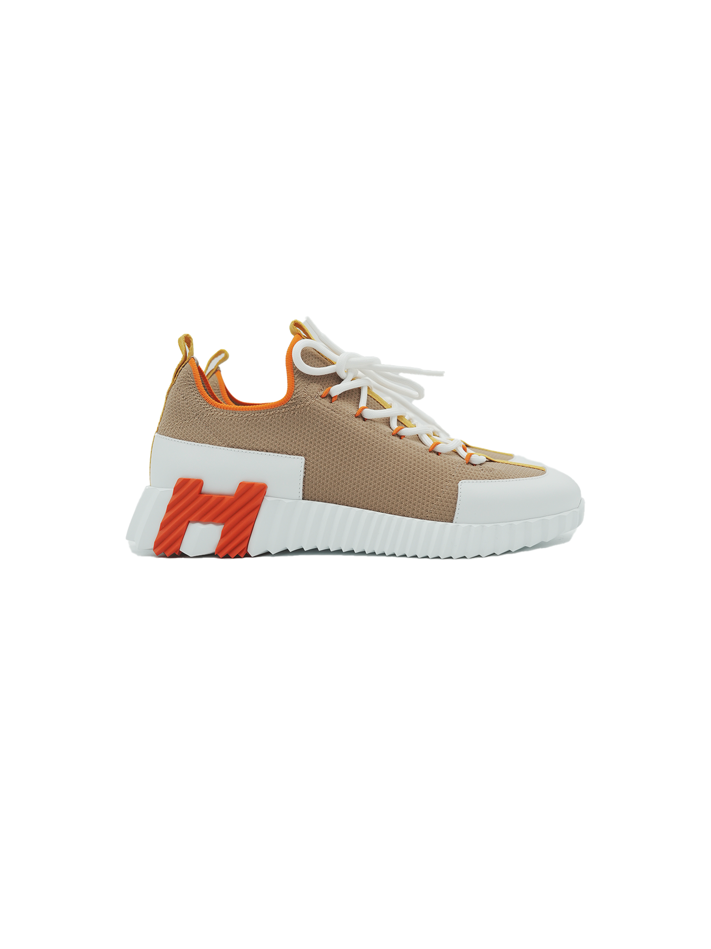 NEW HERMÈS LIFT SLIP-ON SNEAKER MULTICOLORE BEIGE LIN